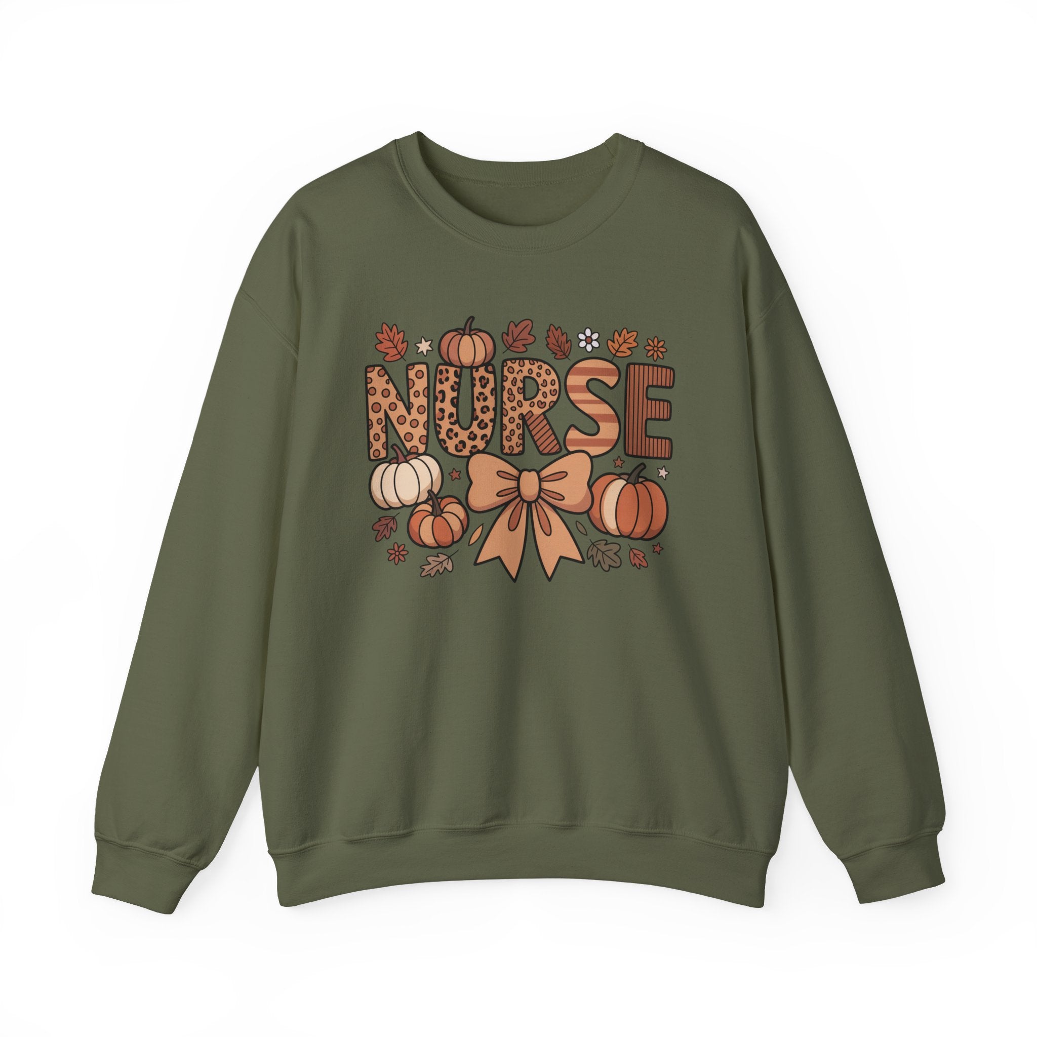 Fall Nurse Sweatshirt, Retro Nurse Coquette Bow Crewneck, Fall Nurse Sweater, Nurse Pumpkin Hoodie, Gift for Nurse