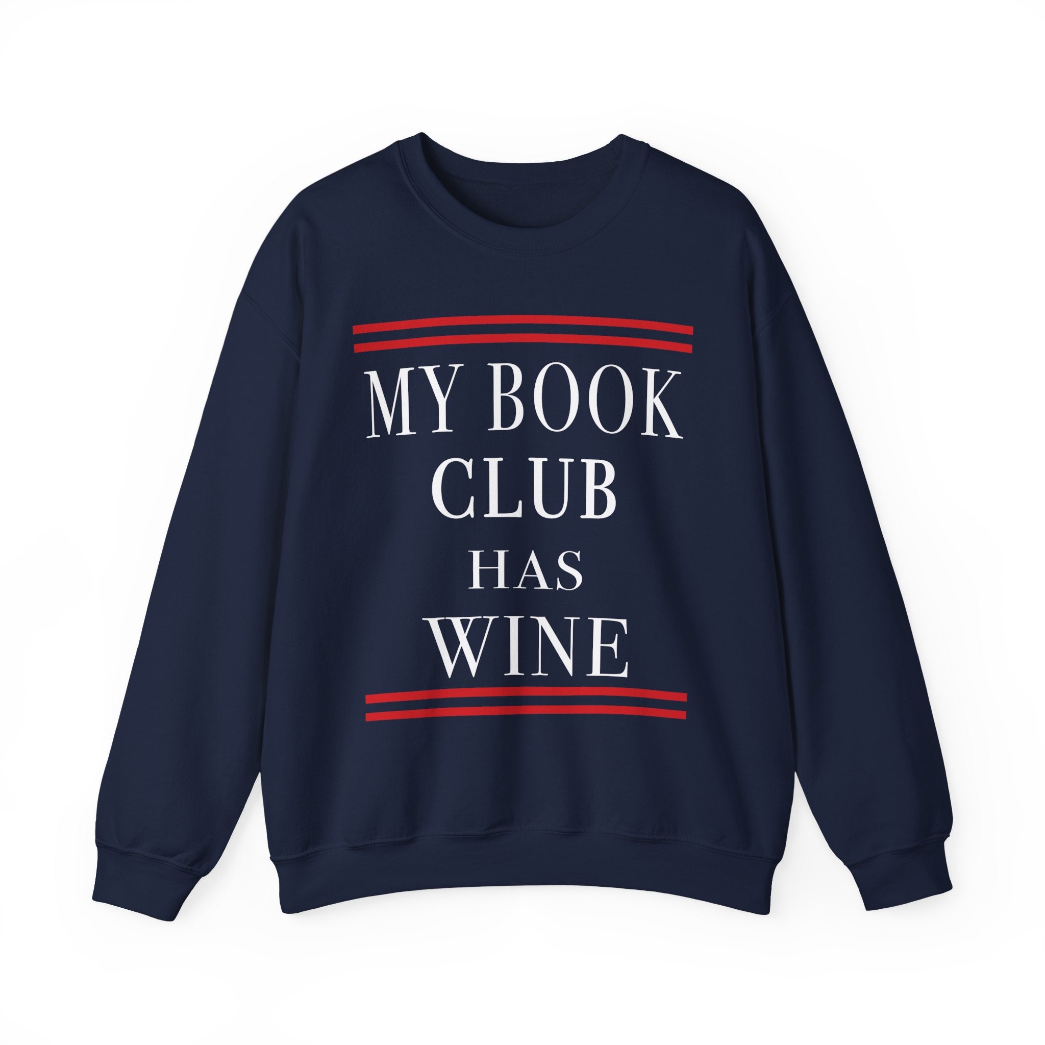 My Book Club Has Wine Sweatshirt, Funny Book Lover Sweatshirt, Cozy Reading Crewneck, Book Club Gift, Wine Lover Sweatshirt, Librarian Bookish Apparel