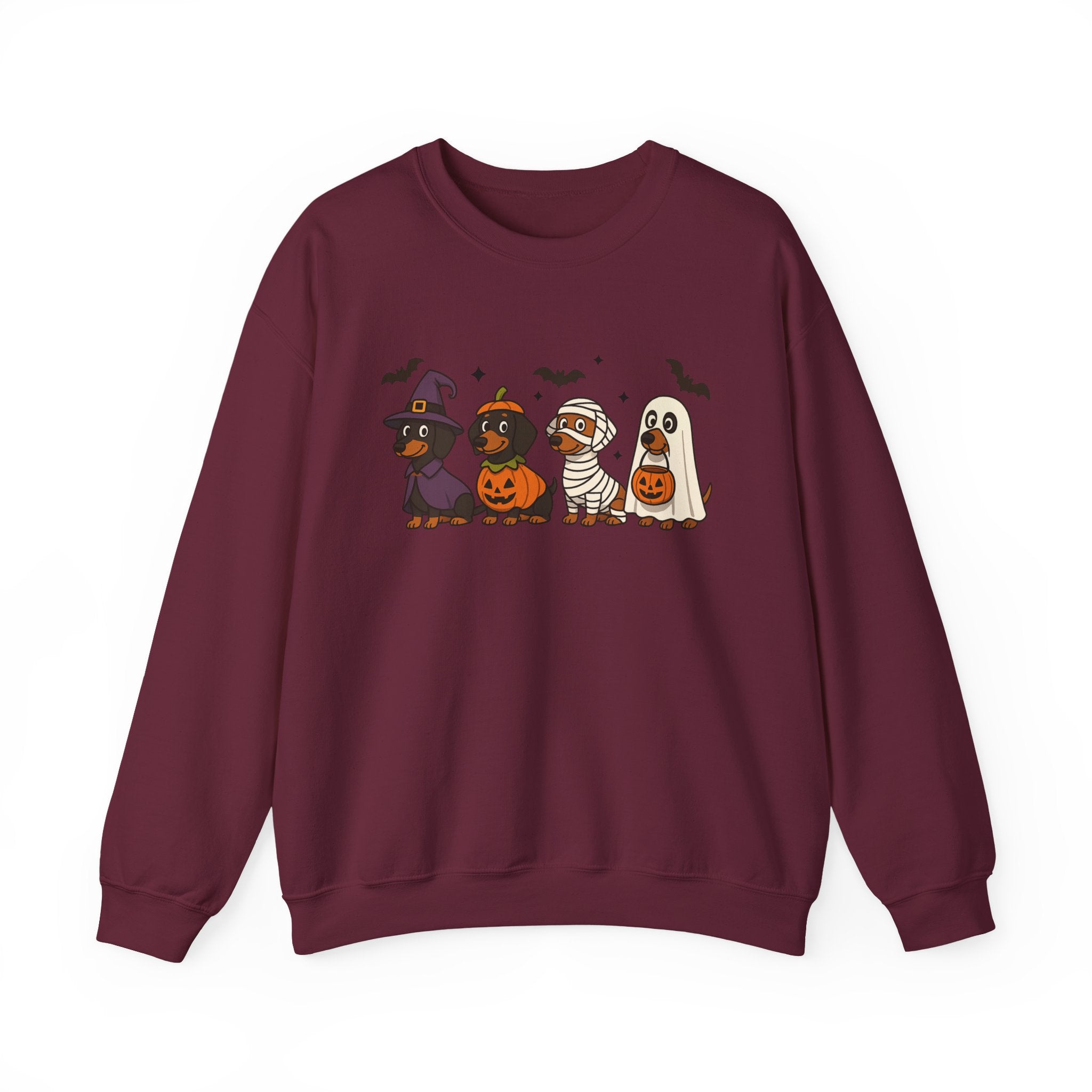 Halloween Dachshund Sweatshirt, Cute Dog Lover Sweatshirt, Pumpkin Ghost Mummy Witch Pullover, Funny Halloween Crewneck, Fall Pet Lover Gift