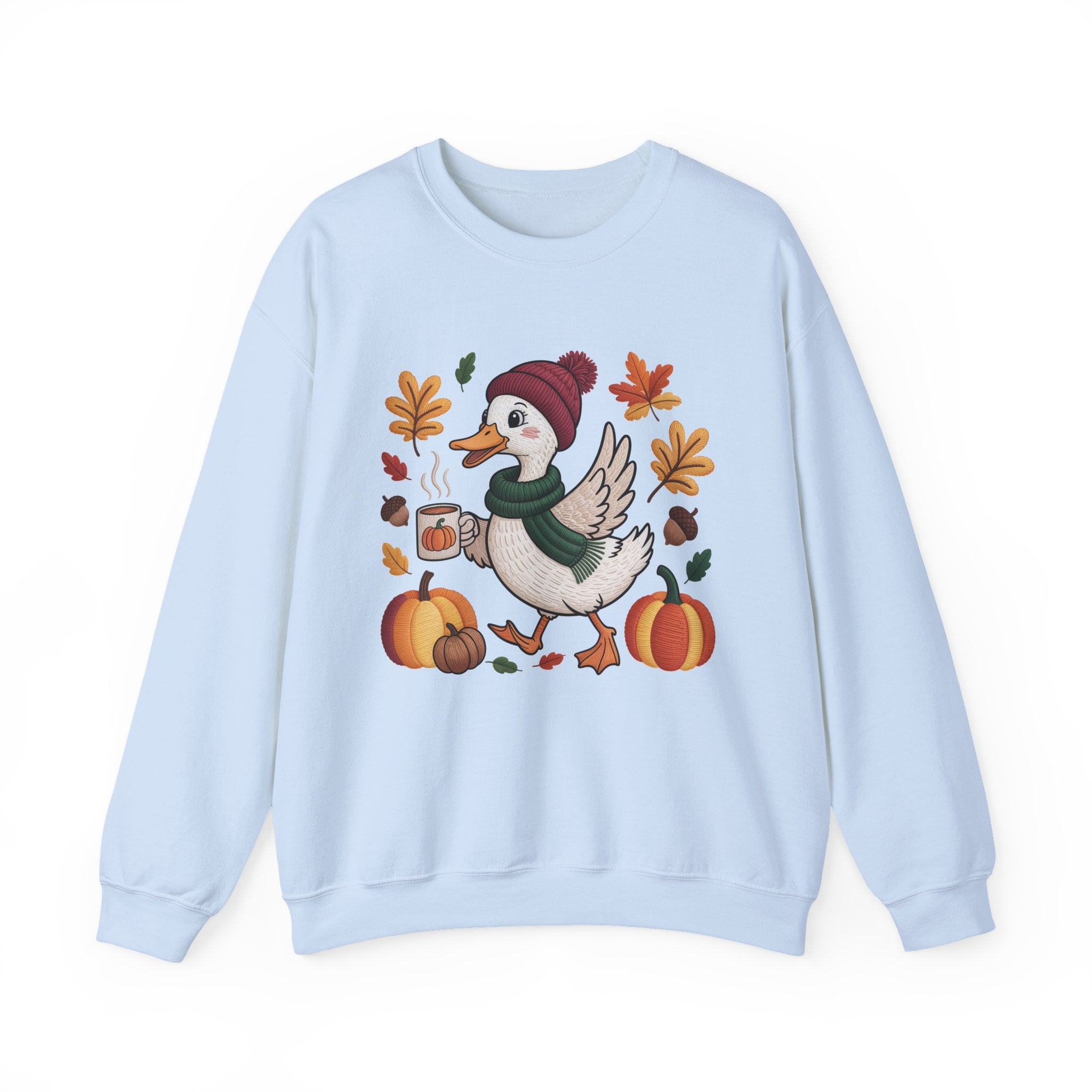 Fall Duck Sweatshirt, Cozy Autumn Pumpkin Sweatshirt, Vintage Fall Crewneck, Cute Animal Lover Gift, Thanksgiving Pullover, Cozy Season Sweatshirt