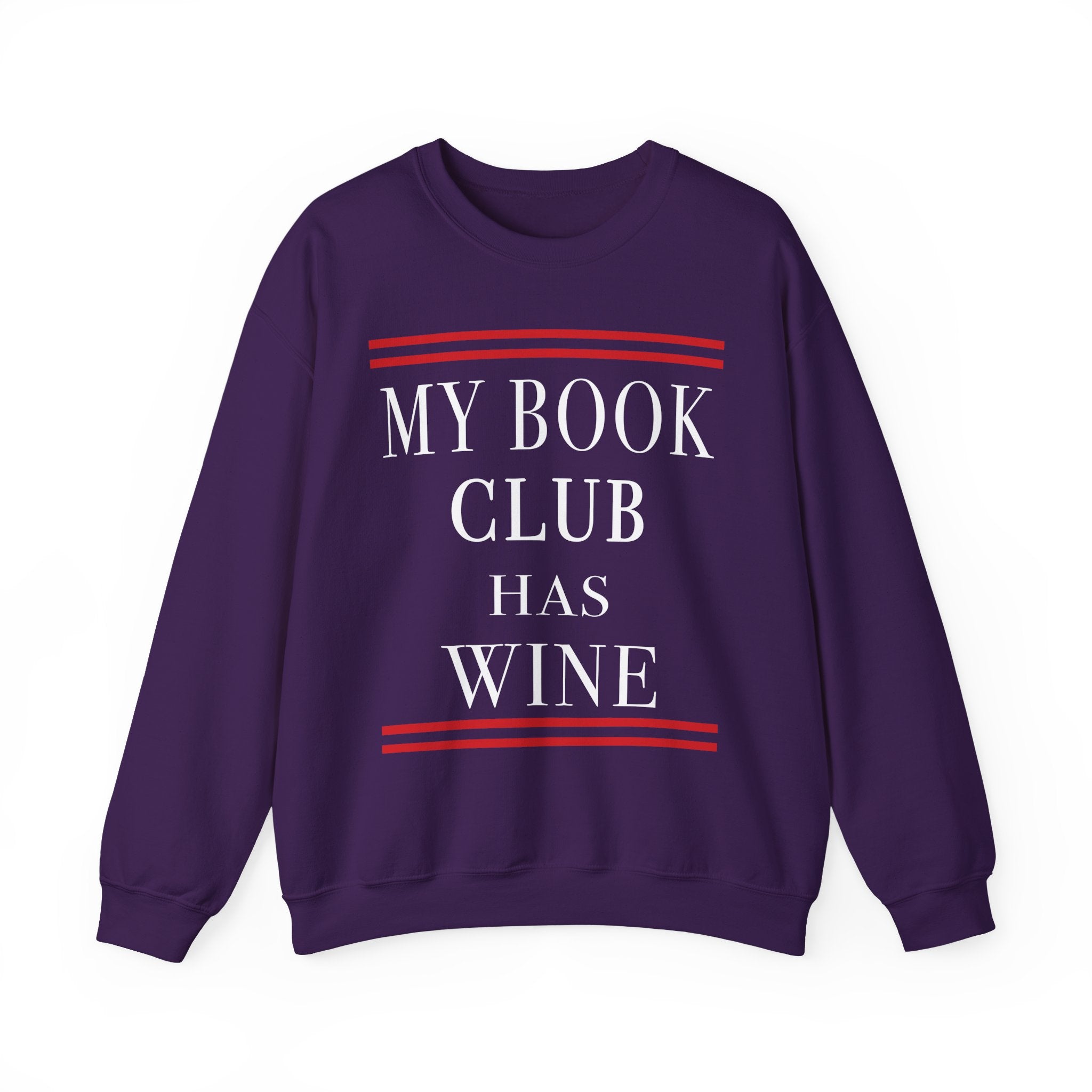 My Book Club Has Wine Sweatshirt, Funny Book Lover Sweatshirt, Cozy Reading Crewneck, Book Club Gift, Wine Lover Sweatshirt, Librarian Bookish Apparel