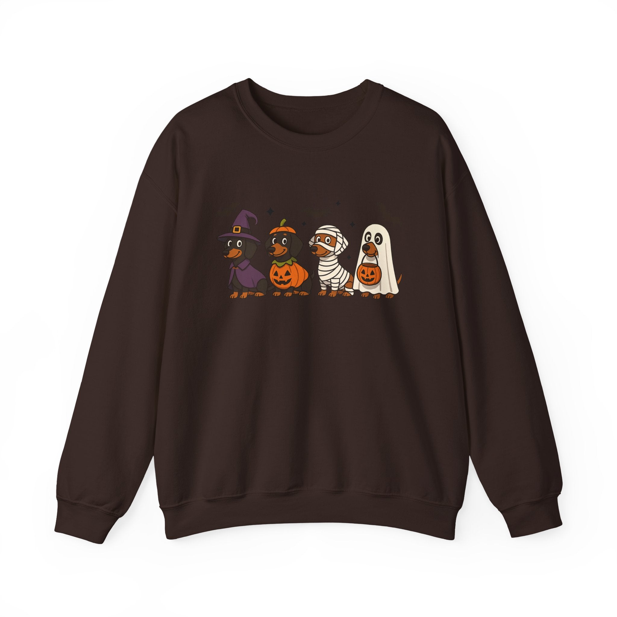 Halloween Dachshund Sweatshirt, Cute Dog Lover Sweatshirt, Pumpkin Ghost Mummy Witch Pullover, Funny Halloween Crewneck, Fall Pet Lover Gift