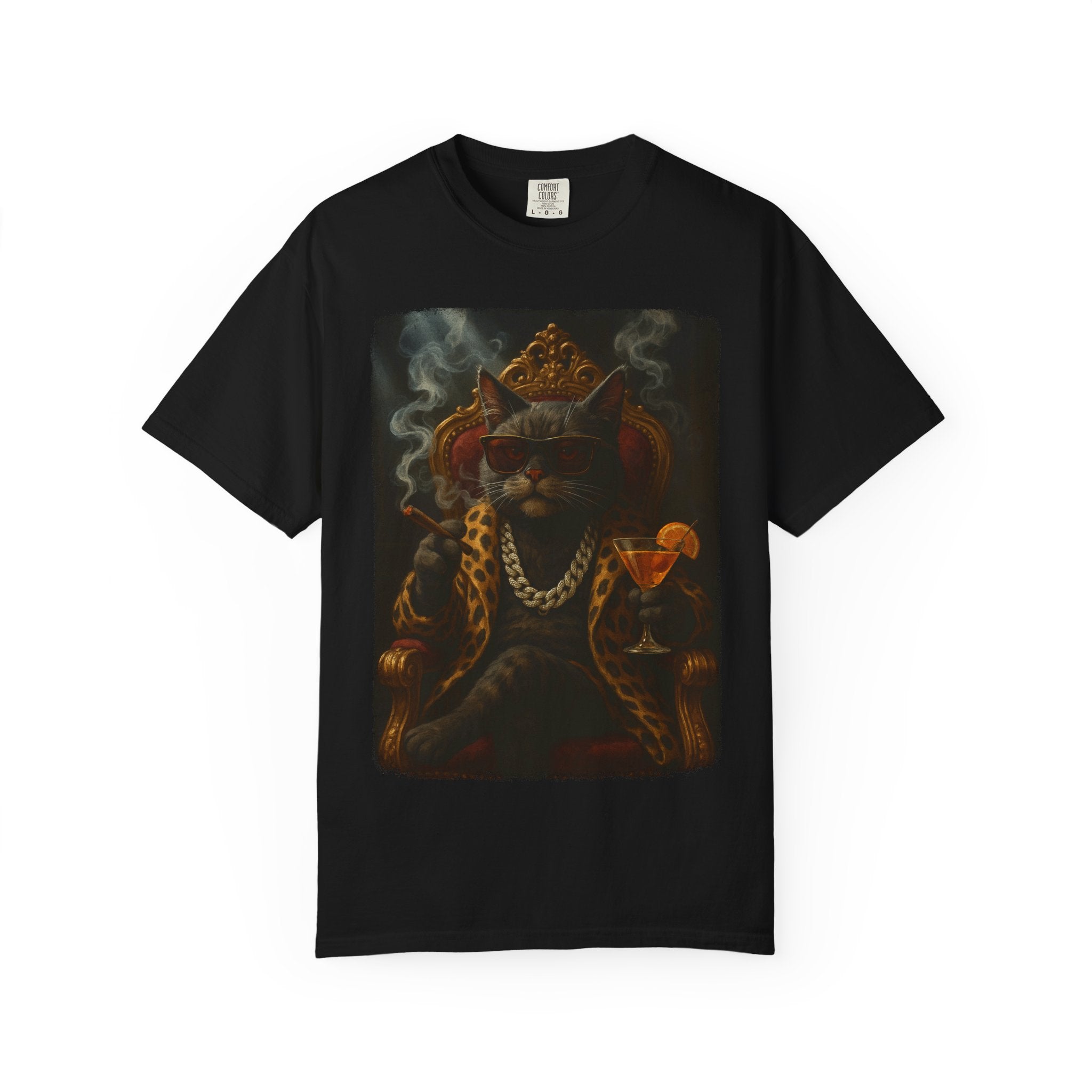 The Lounge Lord Tee – Feline Rich, Unbothered & Unapologetic. Majestic Cat T-Shirt, Animal Lovers Gift, Cool Casual Tee, Unique Graphic Shirt, Cat-Themed Apparel, Birthday Gift Idea