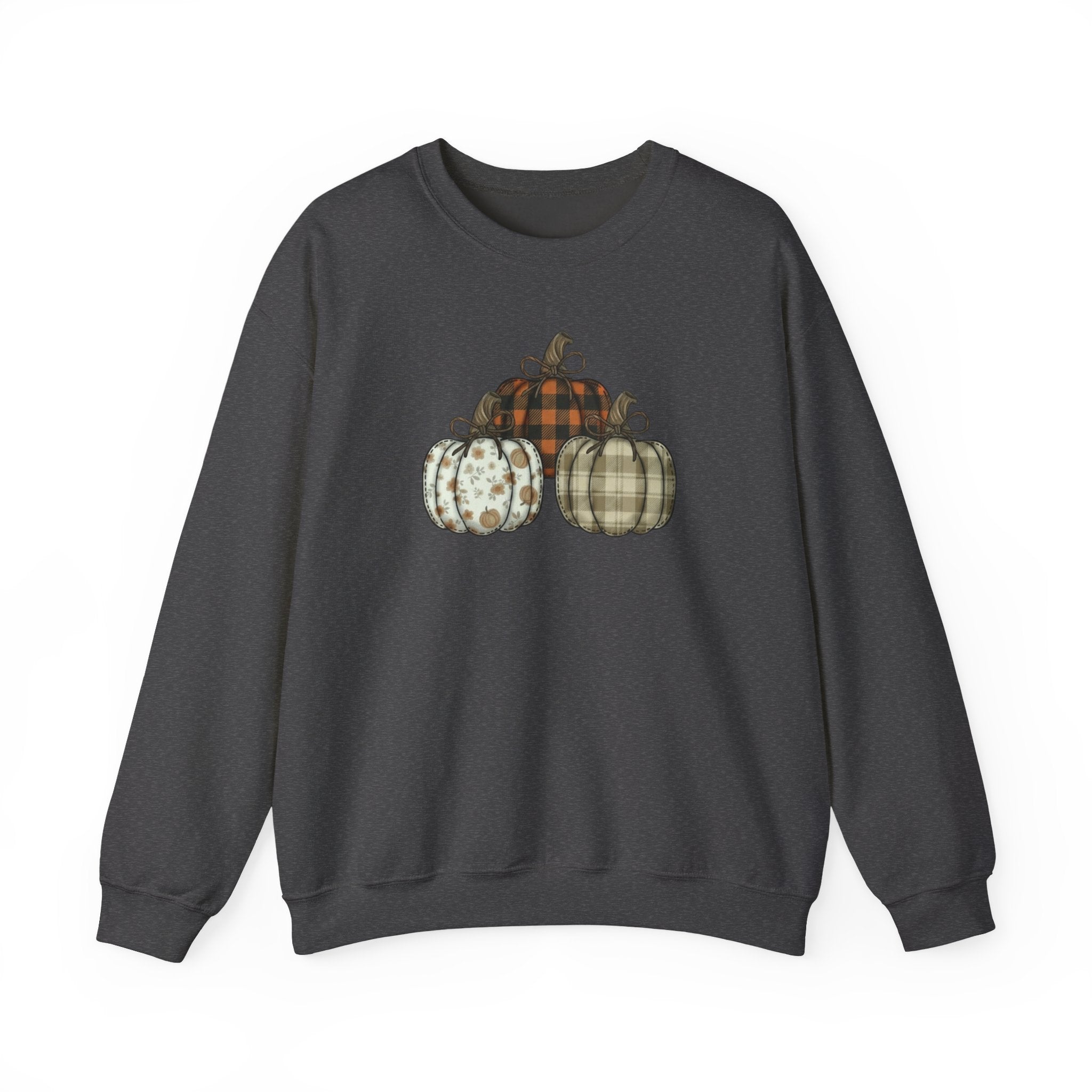 Three Pumpkin Sweatshirt, Boho Pumpkin Fall Crewneck, Patchwork Pumpkin Sweater, Cute Autumn Sweatshirt, Fall Harvest Shirt, Pumpkin Patch Woman Tee
