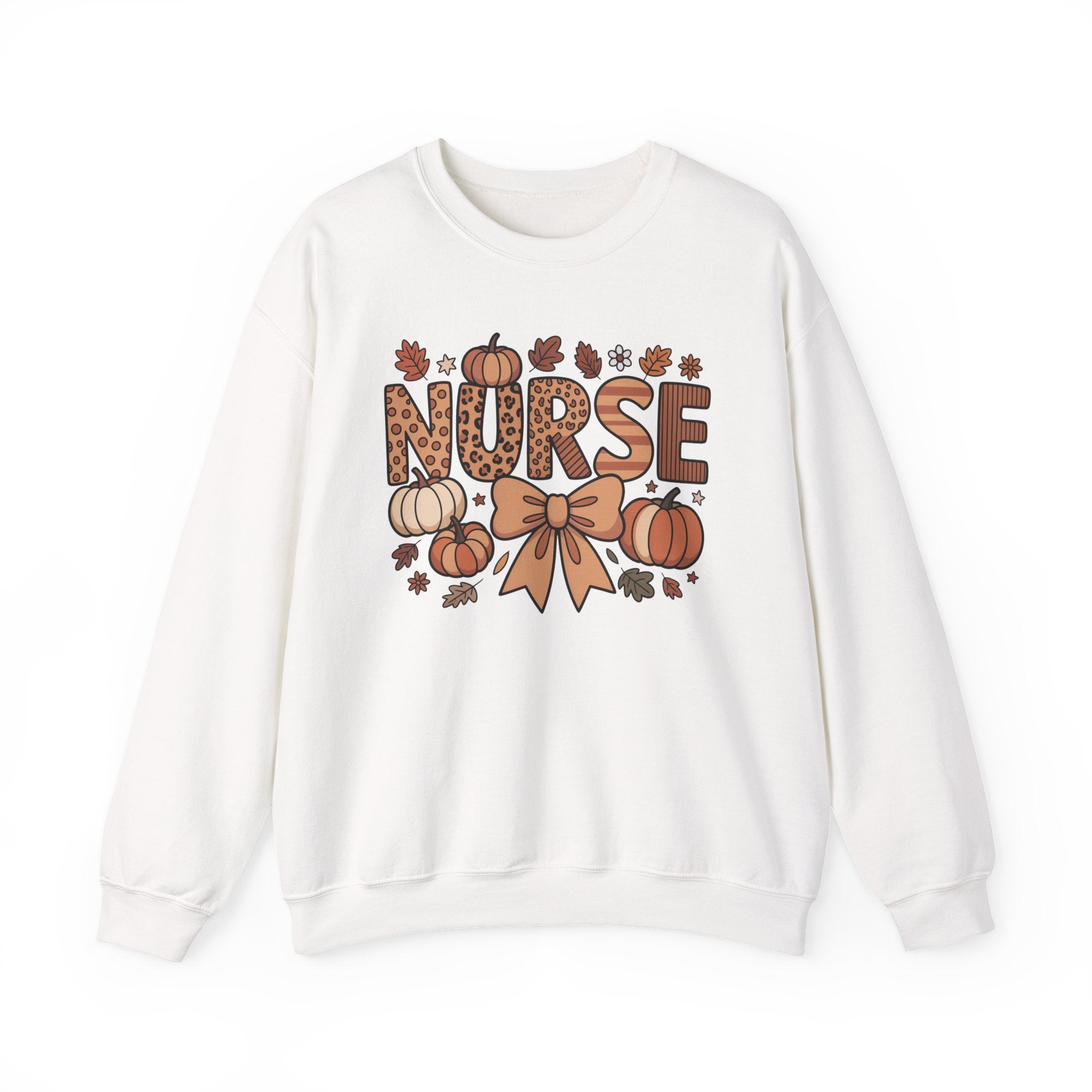Fall Nurse Sweatshirt, Retro Nurse Coquette Bow Crewneck, Fall Nurse Sweater, Nurse Pumpkin Hoodie, Gift for Nurse