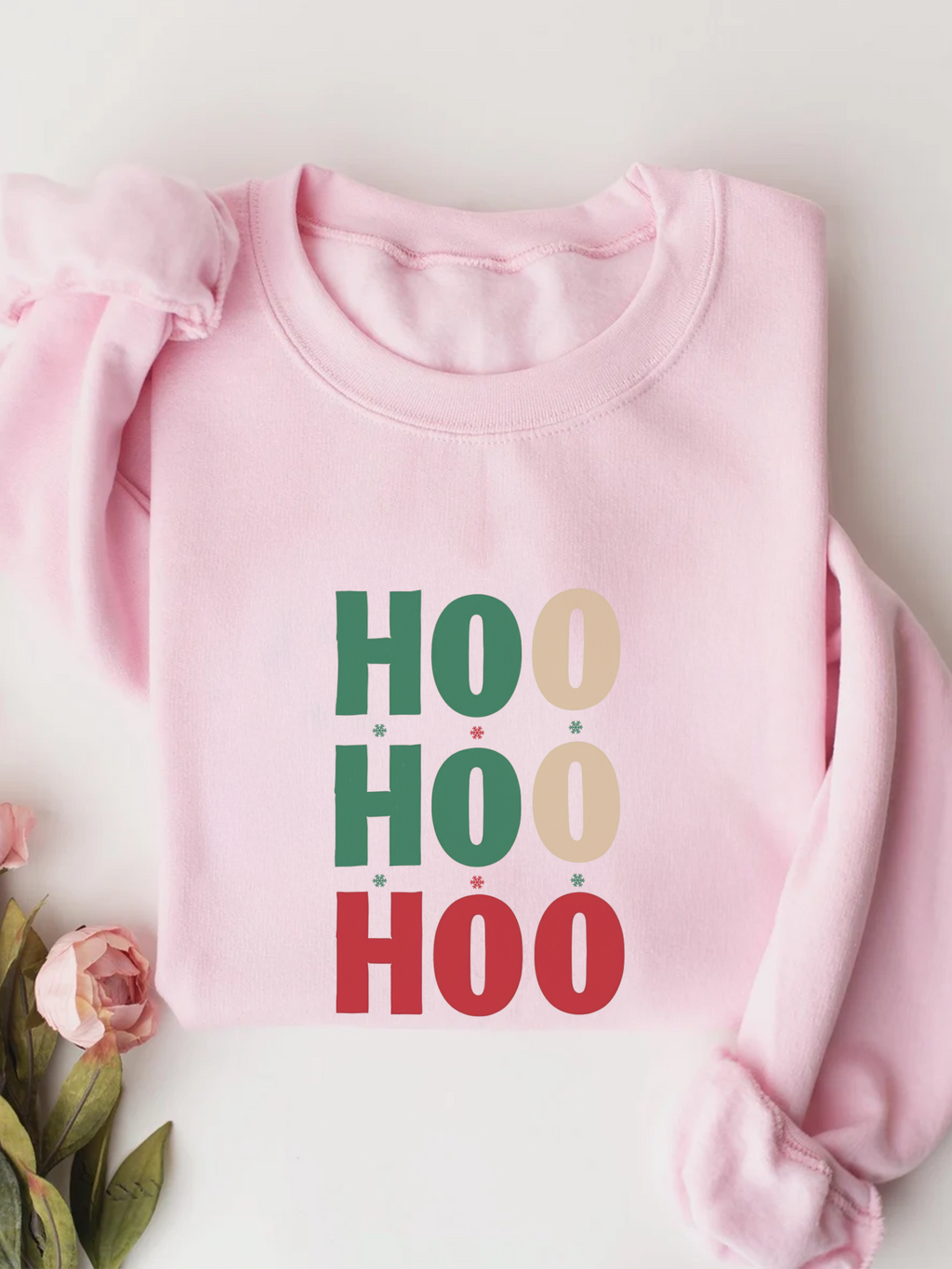 Ho Ho Ho Sweatshirt, Christmas Woman Crewneck, Xmas Sweater, Pink Girly Christmas, Happy Holiday Shirt, Christmas Woman Gift