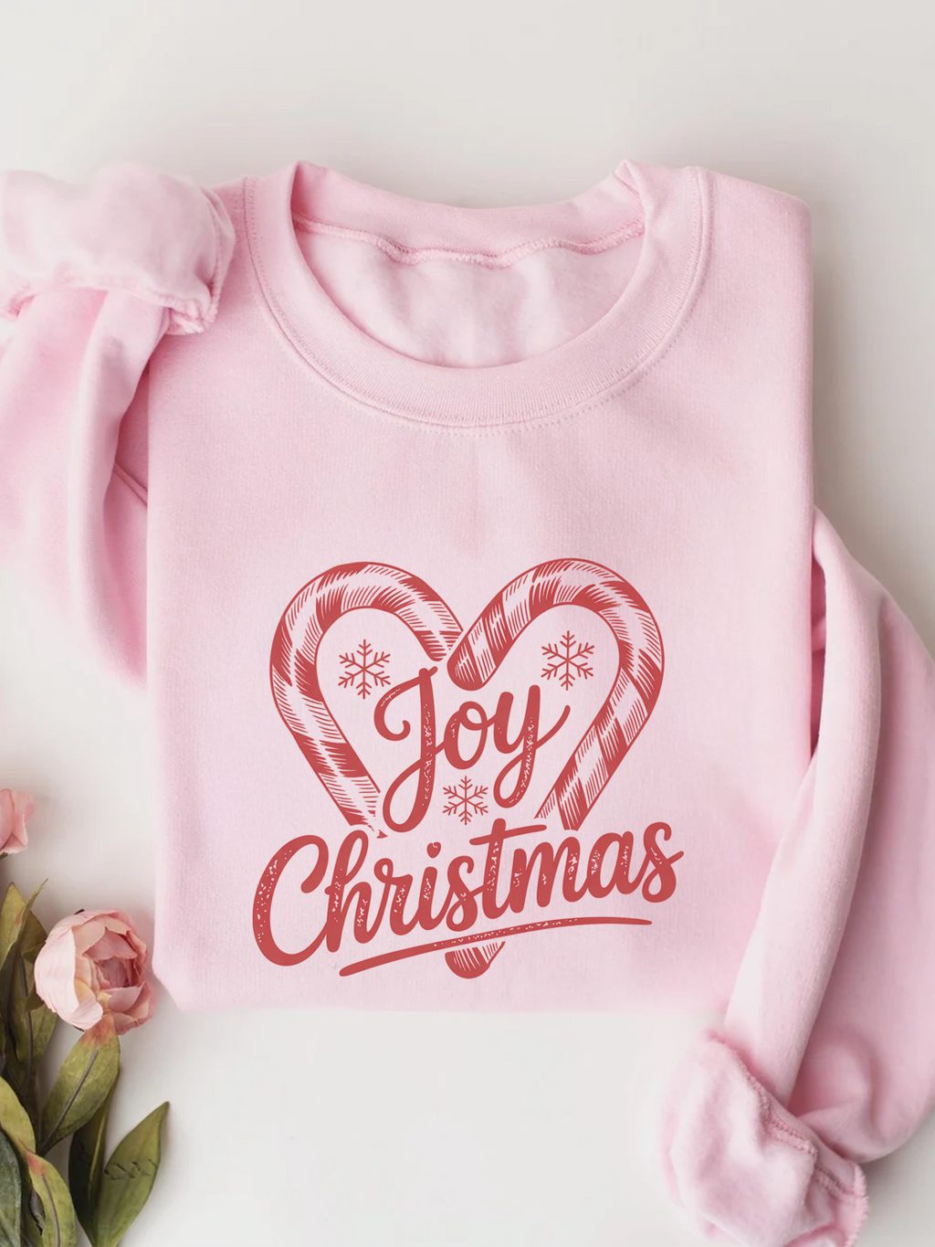 Joy Christmas Sweatshirt, Candy Cane Christmas Sweater, Joy To The World Crewneck, Cute Xmas Crewneck for Women,  Holiday Joyful Shirt