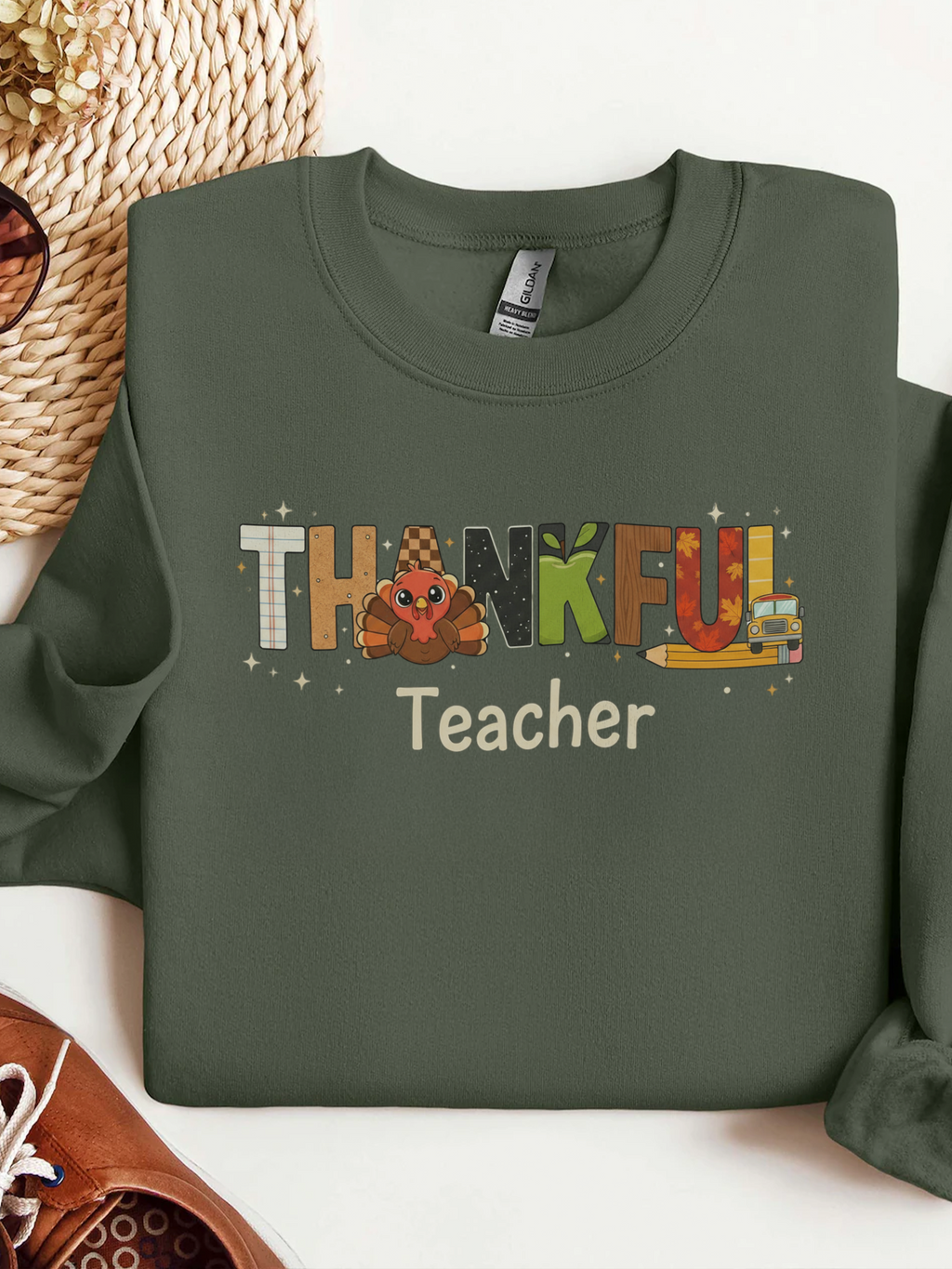 Thankful Teacher Sweatshirt, Turkey Teacher Crewneck, Thanksgiving Teacher Shirt, Kindergarten Teacher Sweatshirt, First Grade Teacher Shirt, Teacher Gift
