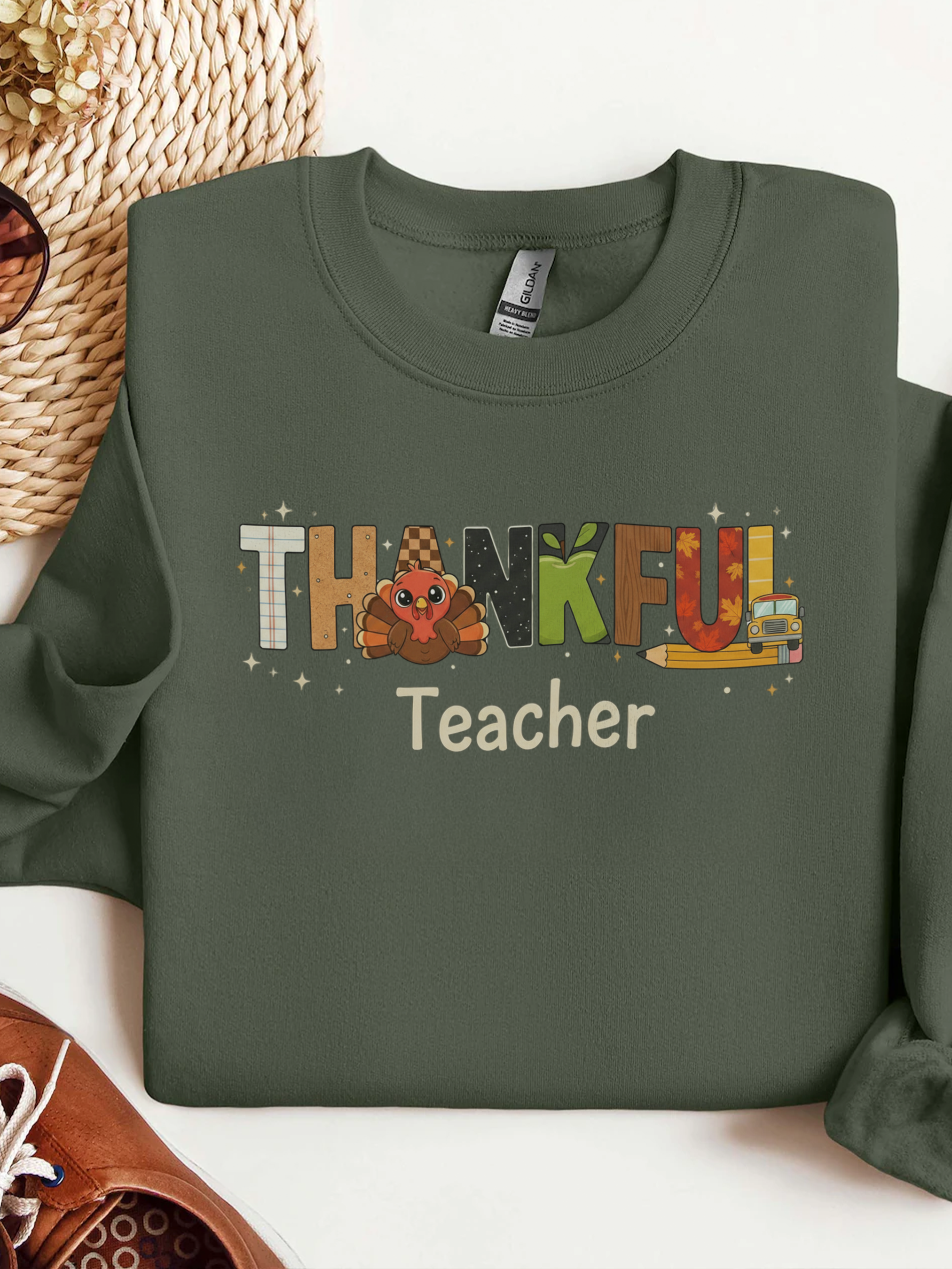 Thankful Teacher Sweatshirt, Turkey Teacher Crewneck, Thanksgiving Teacher Shirt, Kindergarten Teacher Sweatshirt, First Grade Teacher Shirt, Teacher Gift