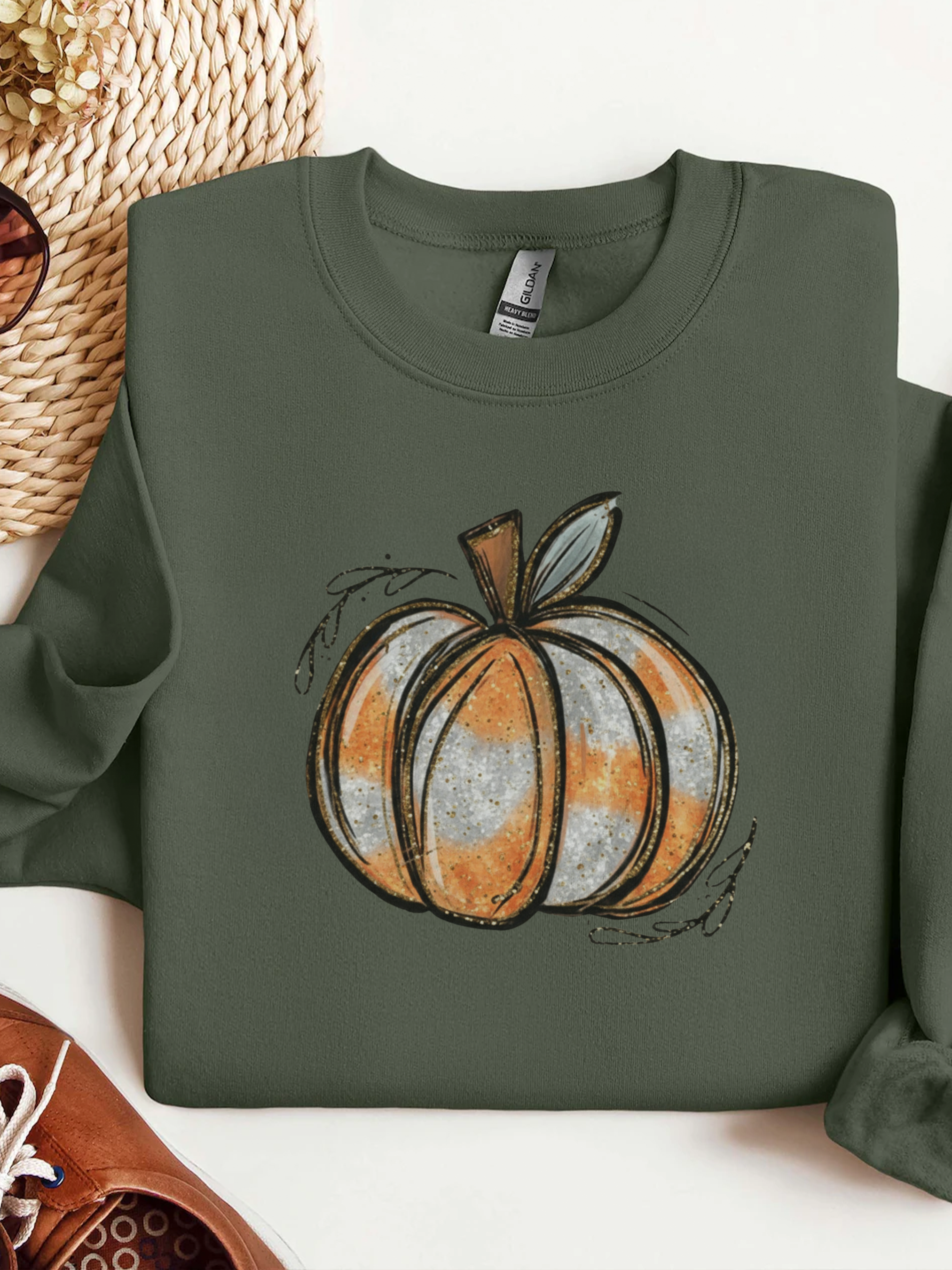 Pumpkin Sweatshirt, Boho Pumpkin Fall Crewneck, Patchwork Pumpkin Sweater, Cute Autumn Sweatshirt, Fall Harvest Shirt, Pumpkin Patch Woman Tee