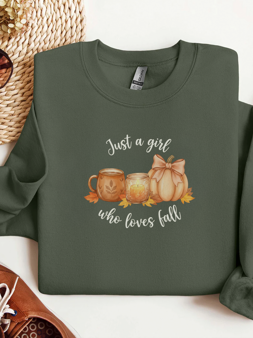 Just a Girl Who Loves Fall Sweatshirt, Fall Woman Sweater,Cozy Pumpkin Crewneck, Cozy Season Shirt,Fall Gift, Fall Season Sweater, Fall Woman Shirt,Pumpkin Shirt