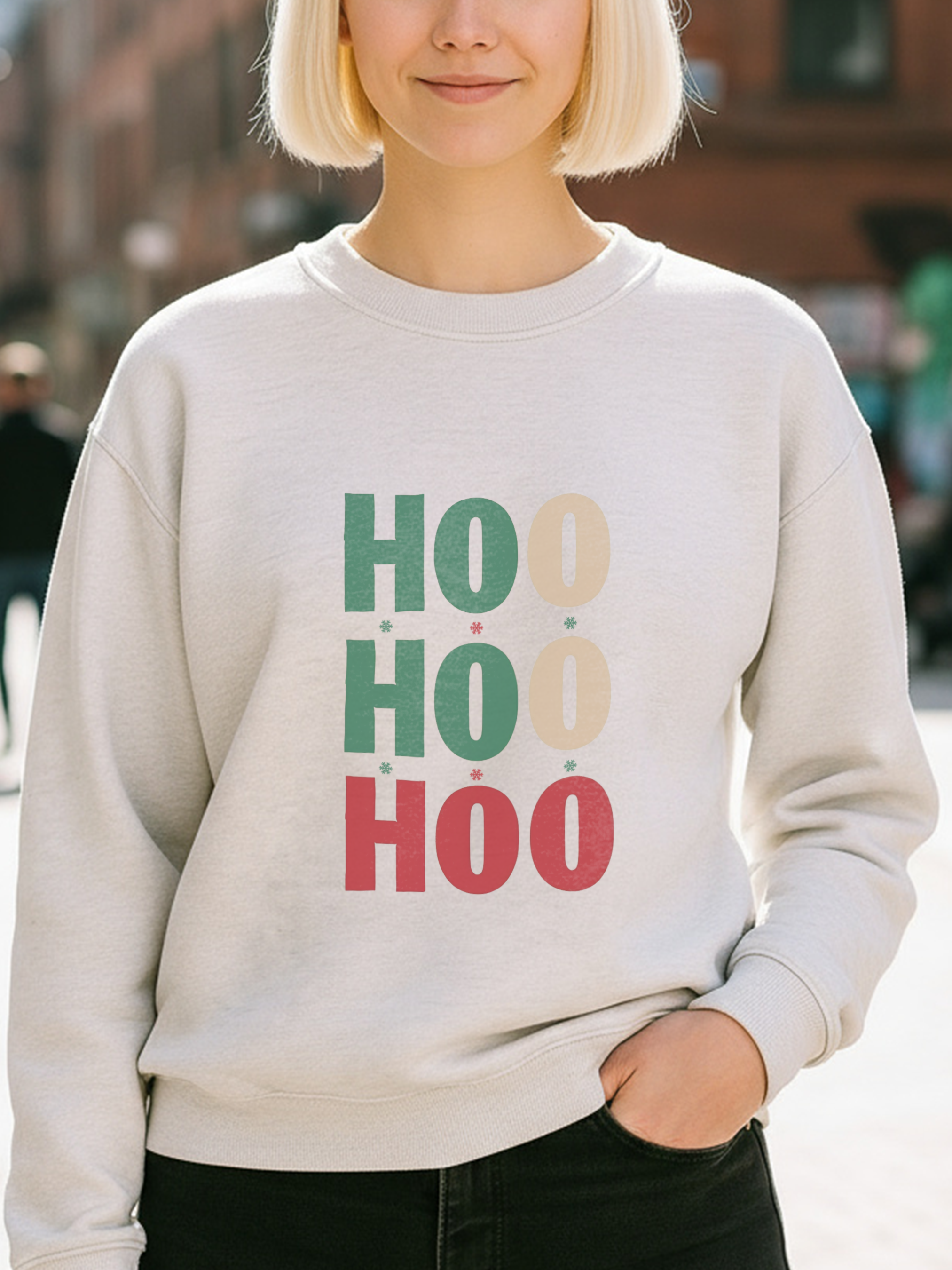 Ho Ho Ho Sweatshirt, Christmas Woman Crewneck, Xmas Sweater, Pink Girly Christmas, Happy Holiday Shirt, Christmas Woman Gift