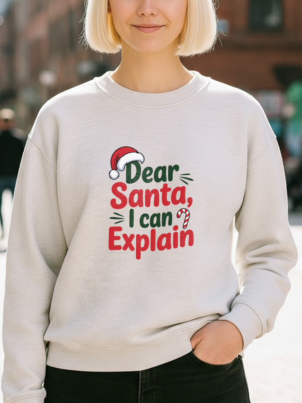 Dear Santa I Can Explain Sweatshirt,  Funny Santa Crewneck, Santa Lover Sweater, Christmas Woman Shirt, Holiday Woman Gift, Xmas Sweatshirt