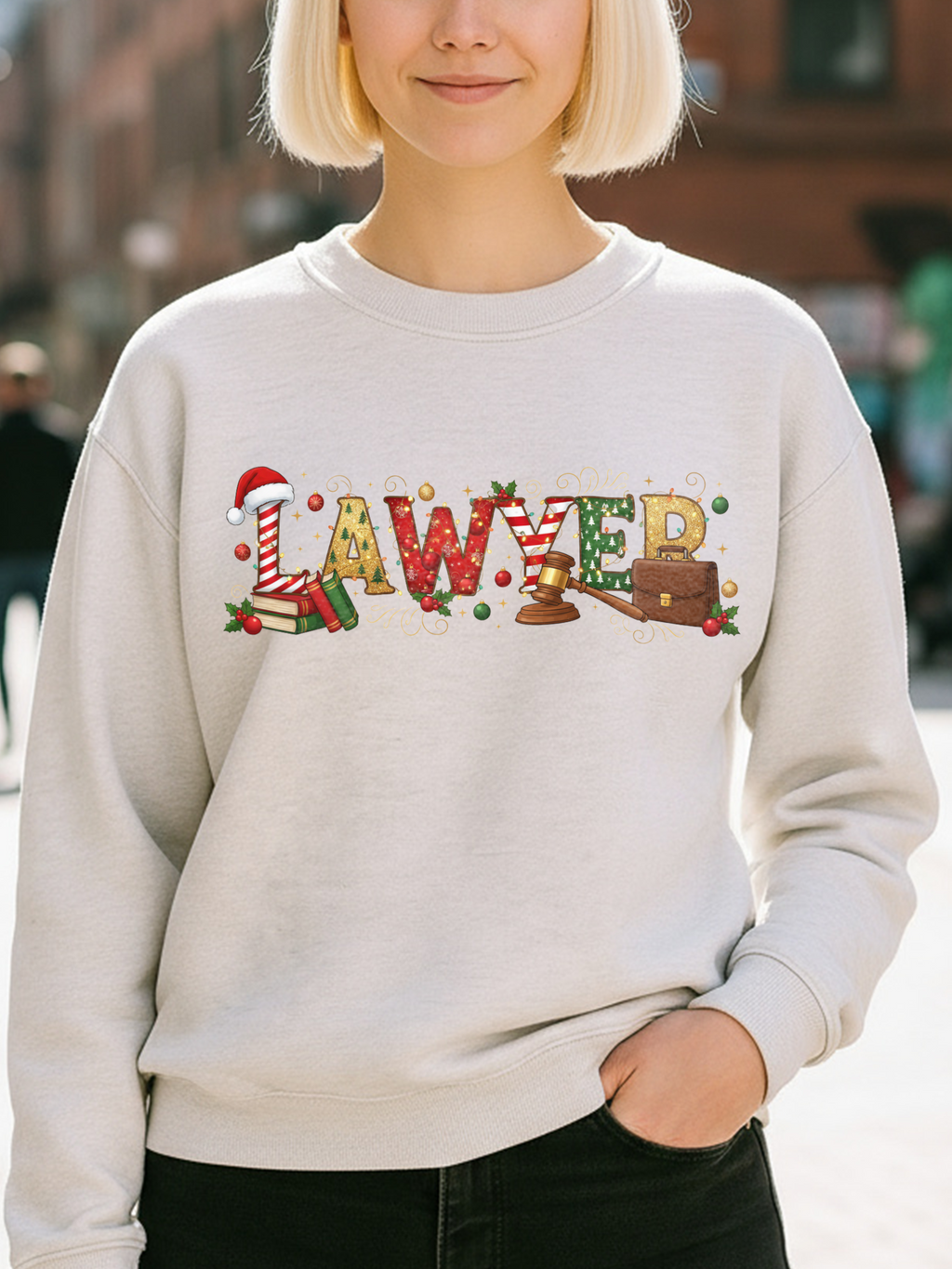 Christmas Lawyer Sweatshirt, Merry Christmas Lawyer Crewneck, Festive Lawyer Sweater, Lawyer Festive Hoodie, Gift for Lawyer