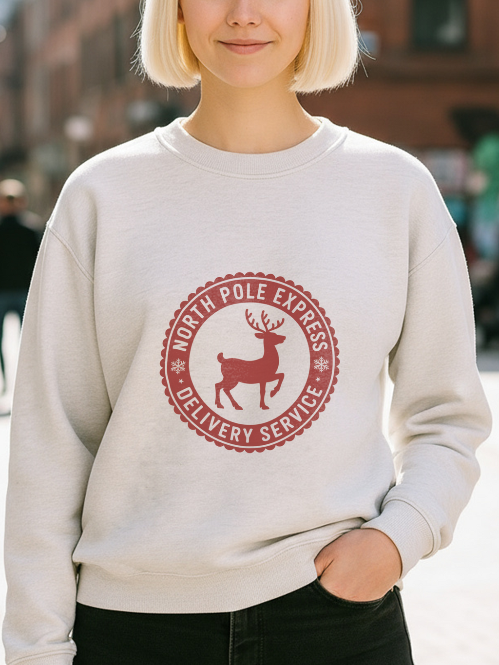 Polar Express Sweatshirt, Deer Christmas Crewneck, Funny Deer Xmas Outfit, Polar Express Gift, All Aboard Polar Express Shirt, Woman Christmas Gift, Holiday Woman Shirt