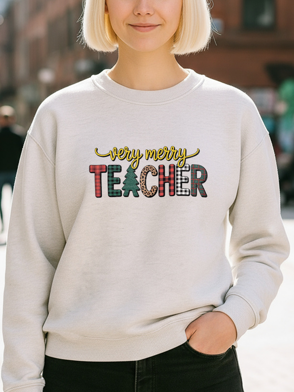 Teacher Christmas Sweatshirt, Merry Christmas Teachers Crewneck, Holly Jolly Teacher Xmas Sweater, Teacher Party Sweatshirt