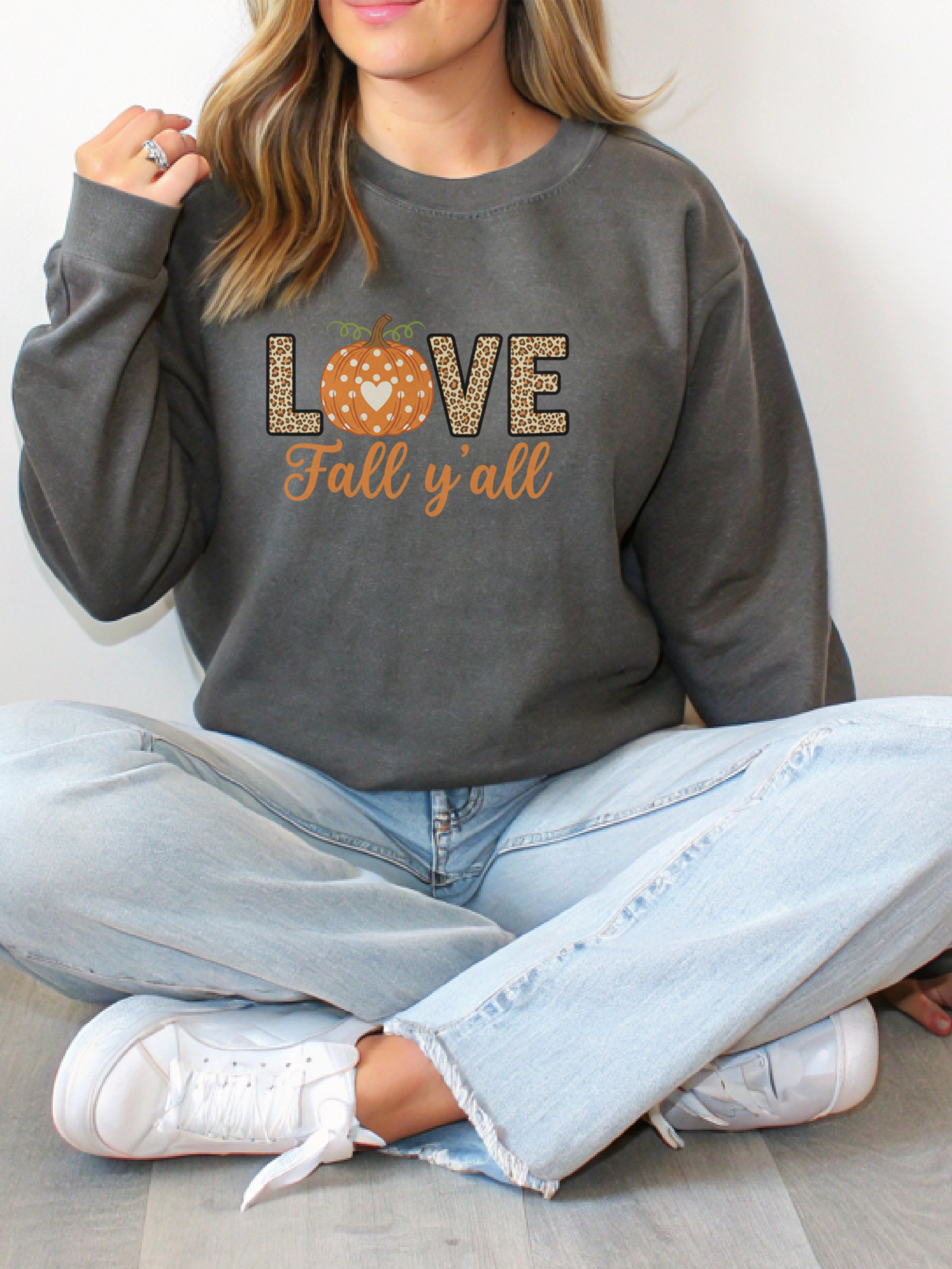 Love Thanksgiving Sweatshirt,Its Fall Yall Crewneck,Fall Sweater for Women, Pumpkin Shirt, Fall Crewneck Womens Thanksgiving Shirt