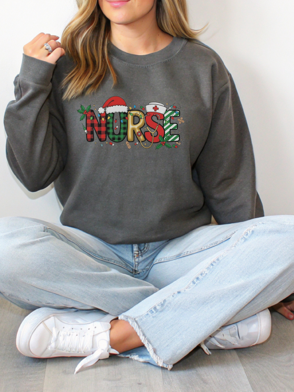 Christmas Nurse Sweatshirt, Merry Christmas Nurse Crewneck, Festive Nurse Sweater, Nurse Festive Hoodie, Gift for Nurse