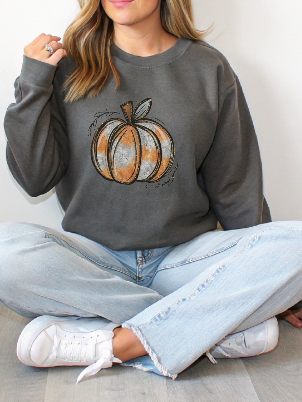 Pumpkin Sweatshirt, Boho Pumpkin Fall Crewneck, Patchwork Pumpkin Sweater, Cute Autumn Sweatshirt, Fall Harvest Shirt, Pumpkin Patch Woman Tee