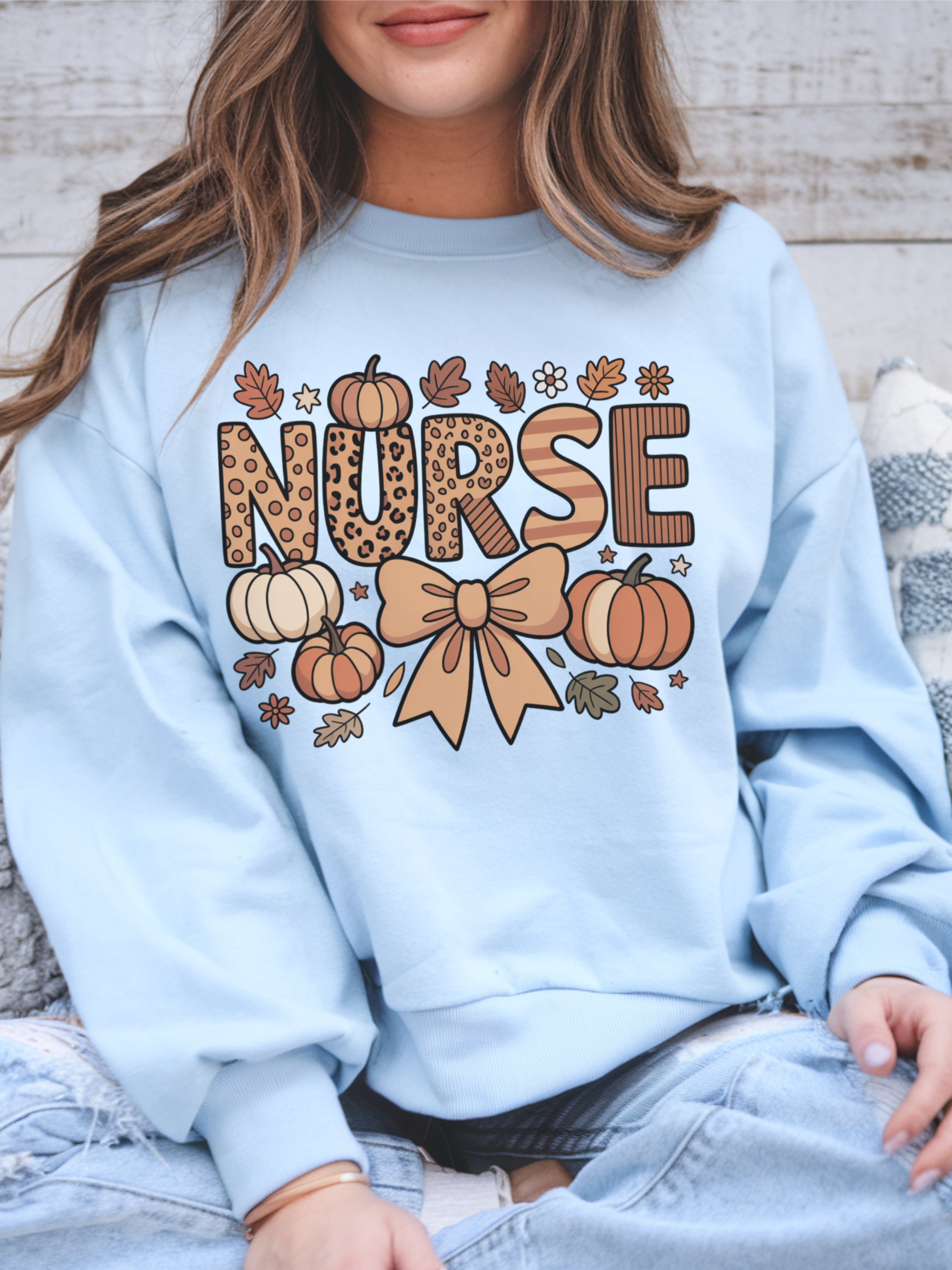Fall Nurse Sweatshirt, Retro Nurse Coquette Bow Crewneck, Fall Nurse Sweater, Nurse Pumpkin Hoodie, Gift for Nurse