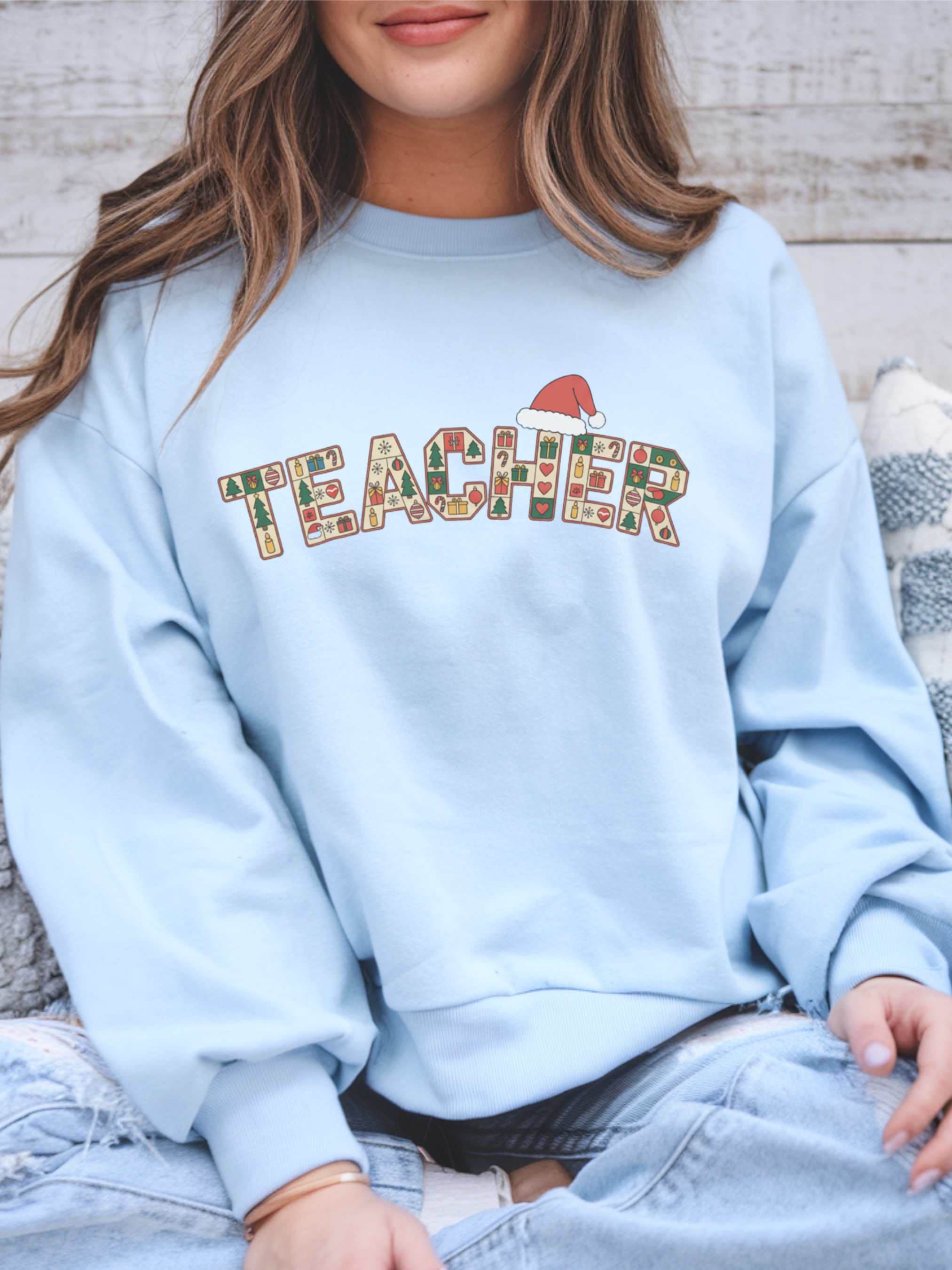 Merry Christmas Teacher Sweatshirt, Christmas Teachers Crewneck, Holly Jolly Teacher Xmas Sweater, Teacher Party Shirt, Gift For Teacher