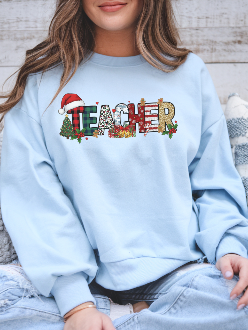 Merry Christmas Teacher Sweatshirt, Christmas Teachers Crewneck, Holly Jolly Teacher Xmas Sweater, Teacher Party Shirt, Gift For Teacher