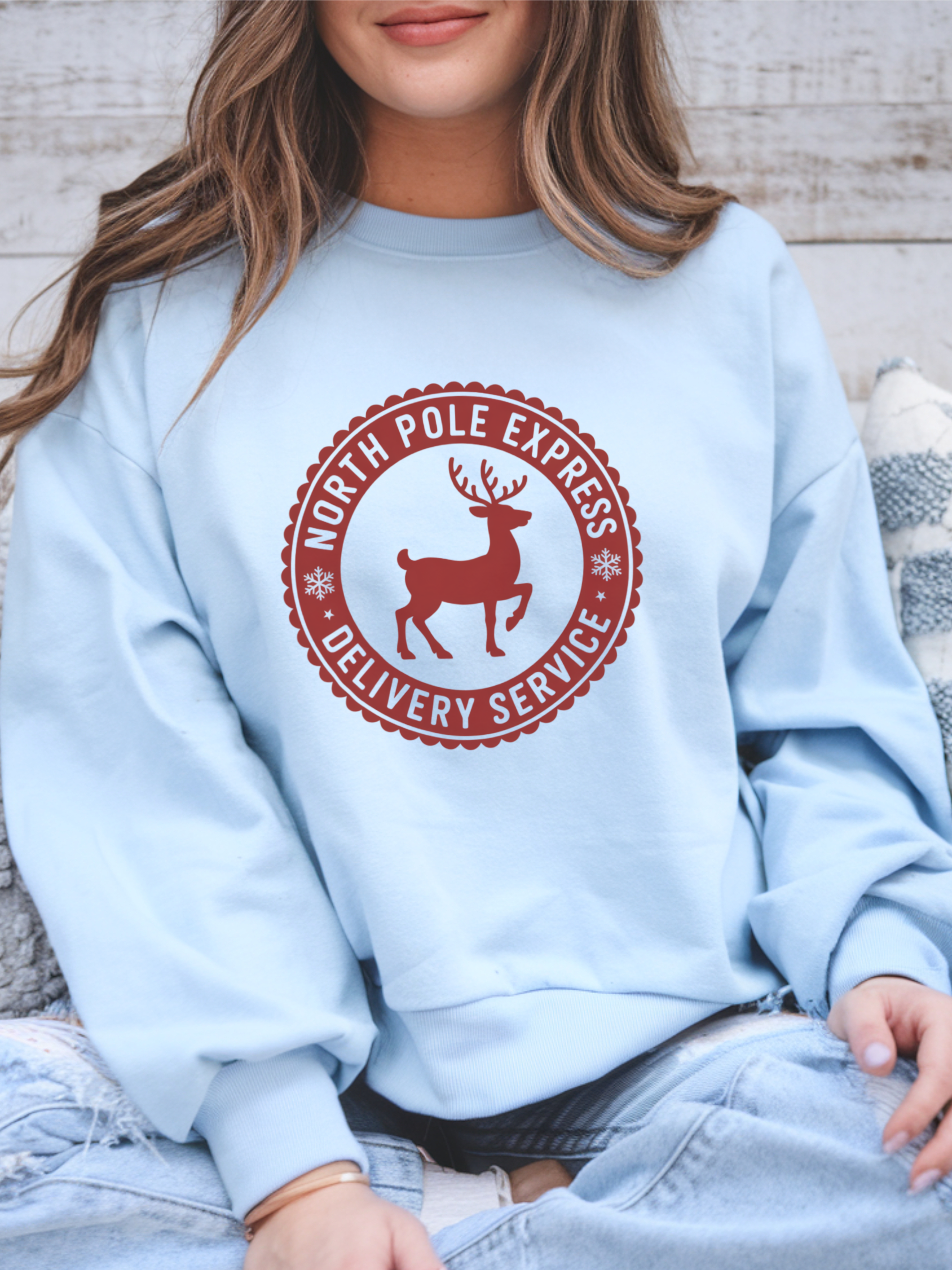 Polar Express Sweatshirt, Deer Christmas Crewneck, Funny Deer Xmas Outfit, Polar Express Gift, All Aboard Polar Express Shirt, Woman Christmas Gift, Holiday Woman Shirt