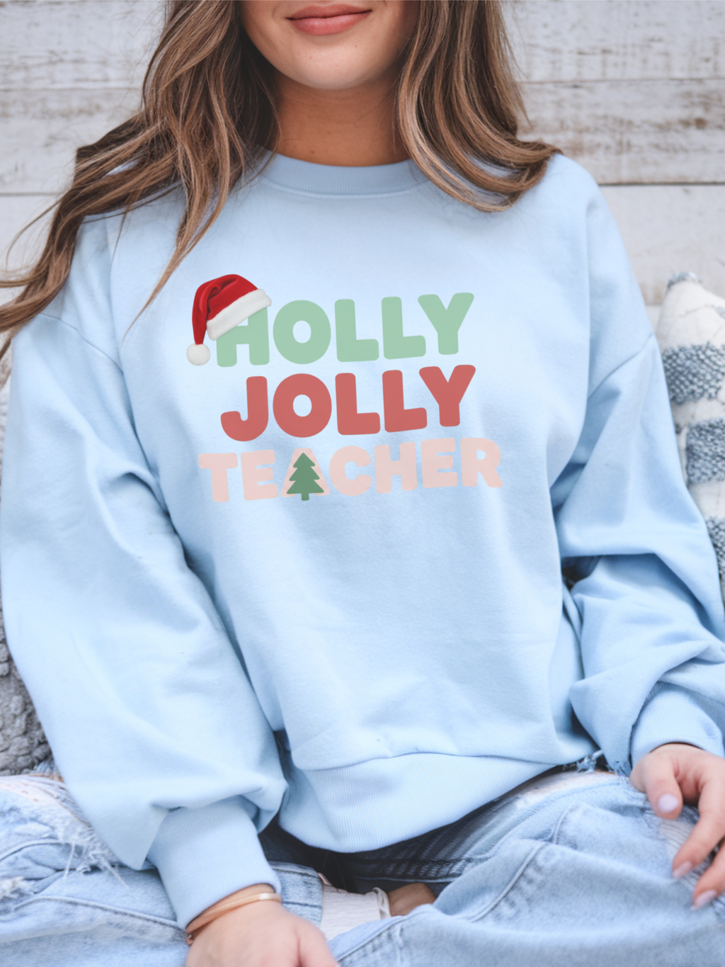 Holly Jolly Teacher Christmas Sweatshirt, Merry Christmas Teachers Crewneck, Holly Jolly Teacher Xmas Sweater, Teacher Party Sweatshirt, Gift for Teacher