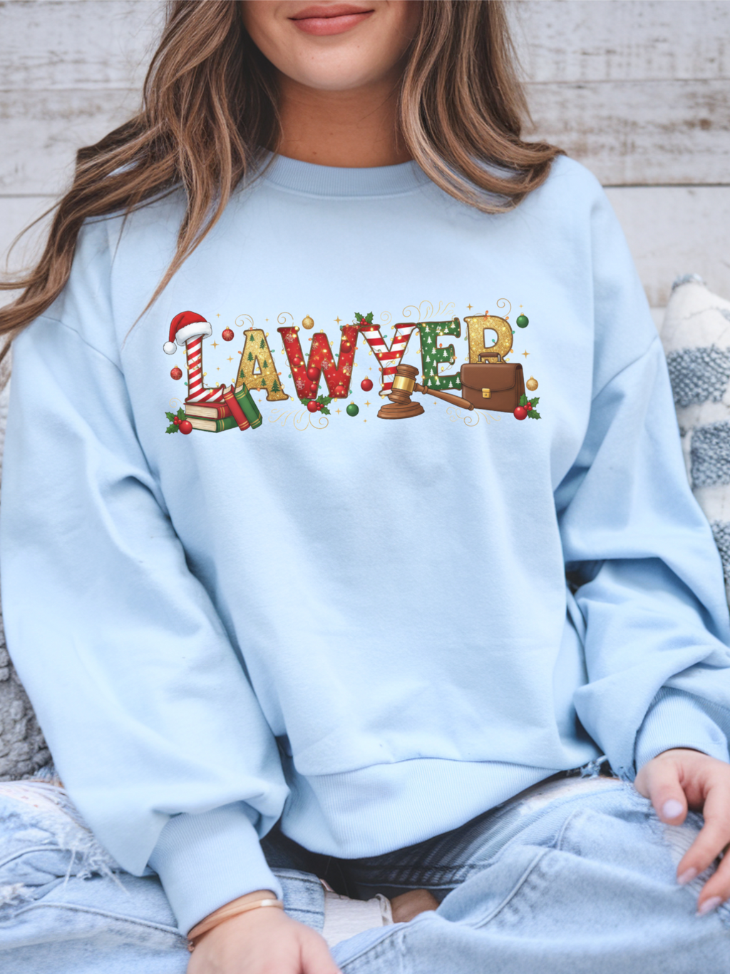Christmas Lawyer Sweatshirt, Merry Christmas Lawyer Crewneck, Festive Lawyer Sweater, Lawyer Festive Hoodie, Gift for Lawyer
