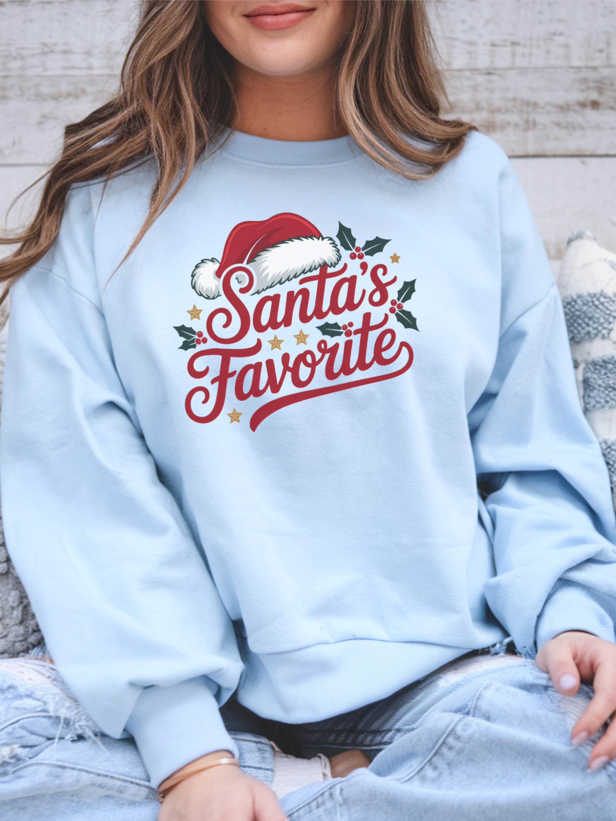 Santas Favorite Christmas Sweatshirt, Womens Christmas Shirt, Girly Christmas Gift, Funny Christmas Shirt, Festive Holiday Gift, Woman Holiday Sweater