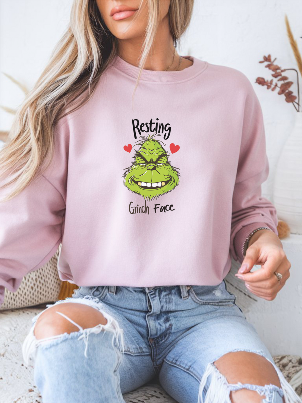 Resting Grinch Face Sweatshirt, Grinch Face Crewneck, Grinchmas Sweater, Christmas Funny Grinch Sweatshirt, Christmas Grinch Shirt Ew People Shirt