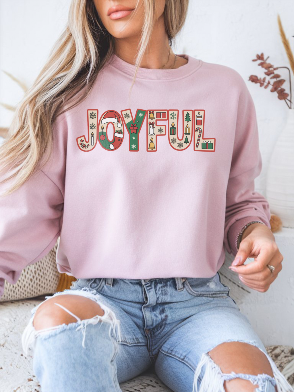 Christmas Joyful Sweatshirt, Holiday Spirit Crewneck, Christmas Season Sweater, Family Christmas Sweater, Christmas Shirt For Her, Cozy Winter Gift,Christmas Drinks Shirt,Spirits Sweatshirt