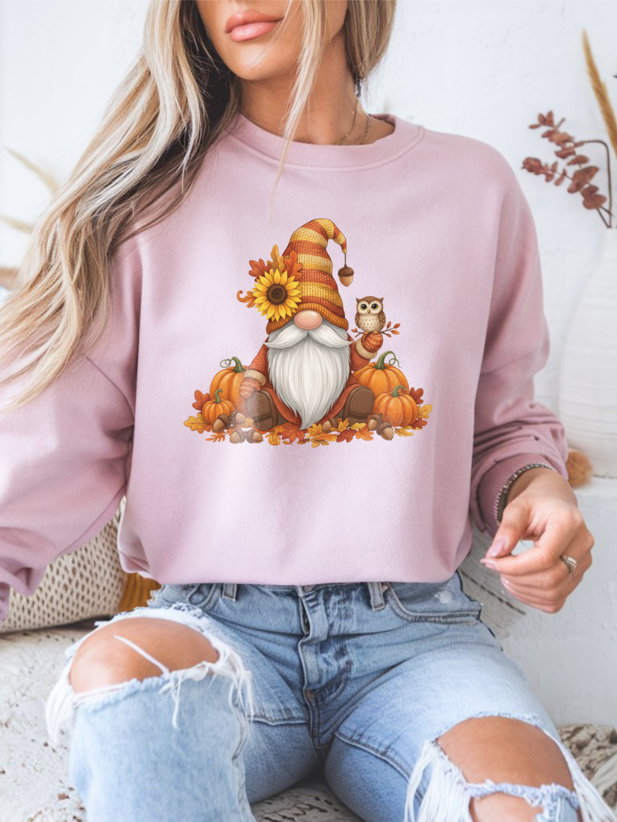 Fall Gnomes Sweatshirt, Fall Vibes Crewneck, Thanksgiving Gnomes Tshirt, Fall Lovers Shirt, Cozy Sweater, Cute Thanksgiving Gnomes Sweatshirt