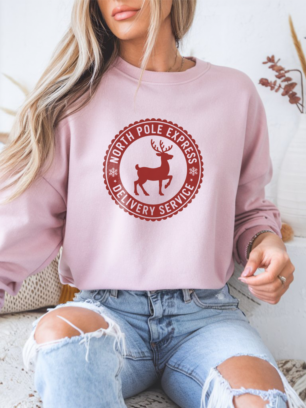 Polar Express Sweatshirt, Deer Christmas Crewneck, Funny Deer Xmas Outfit, Polar Express Gift, All Aboard Polar Express Shirt, Woman Christmas Gift, Holiday Woman Shirt