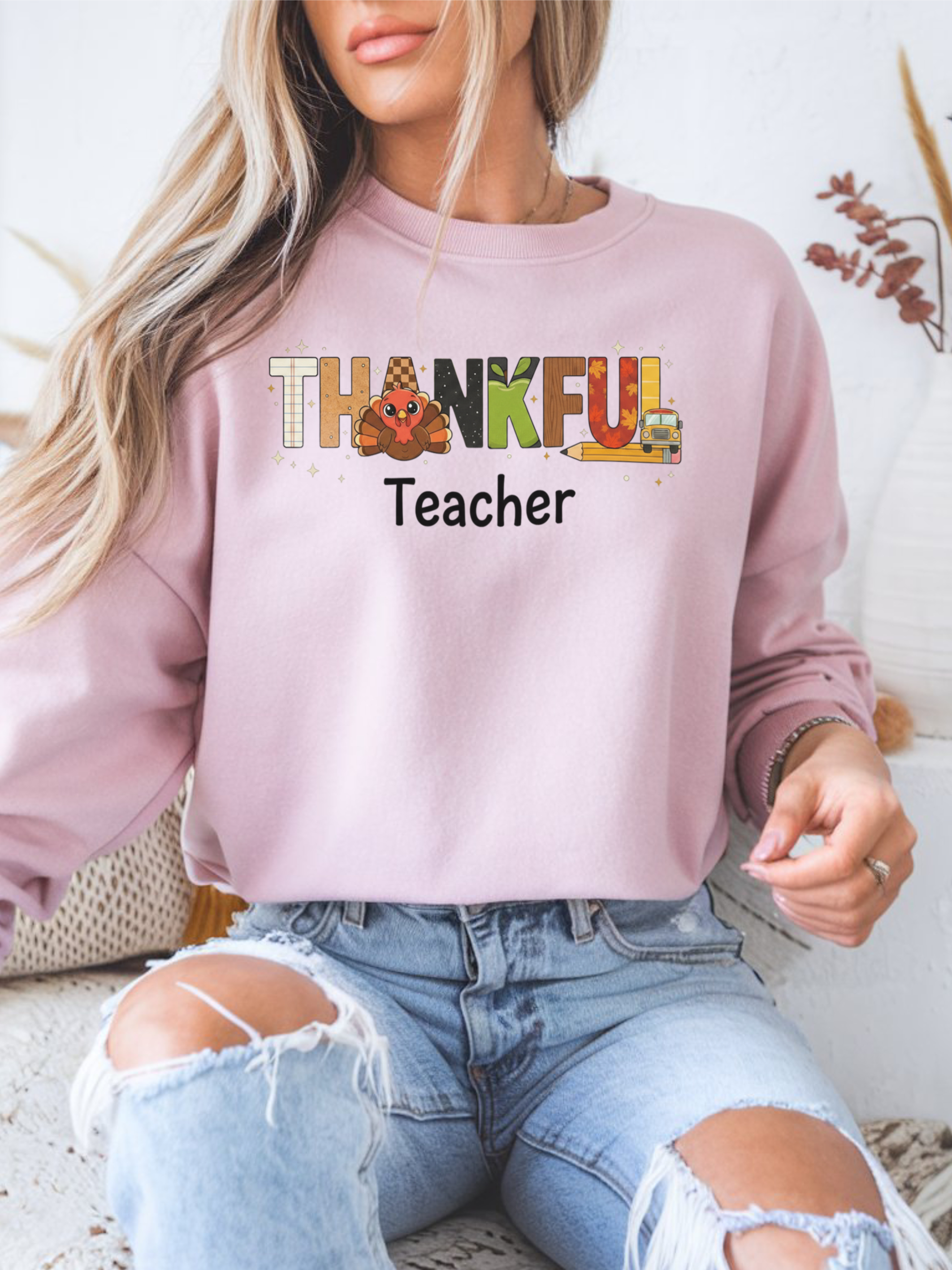 Thankful Teacher Sweatshirt, Turkey Teacher Crewneck, Thanksgiving Teacher Shirt, Kindergarten Teacher Sweatshirt, First Grade Teacher Shirt, Teacher Gift