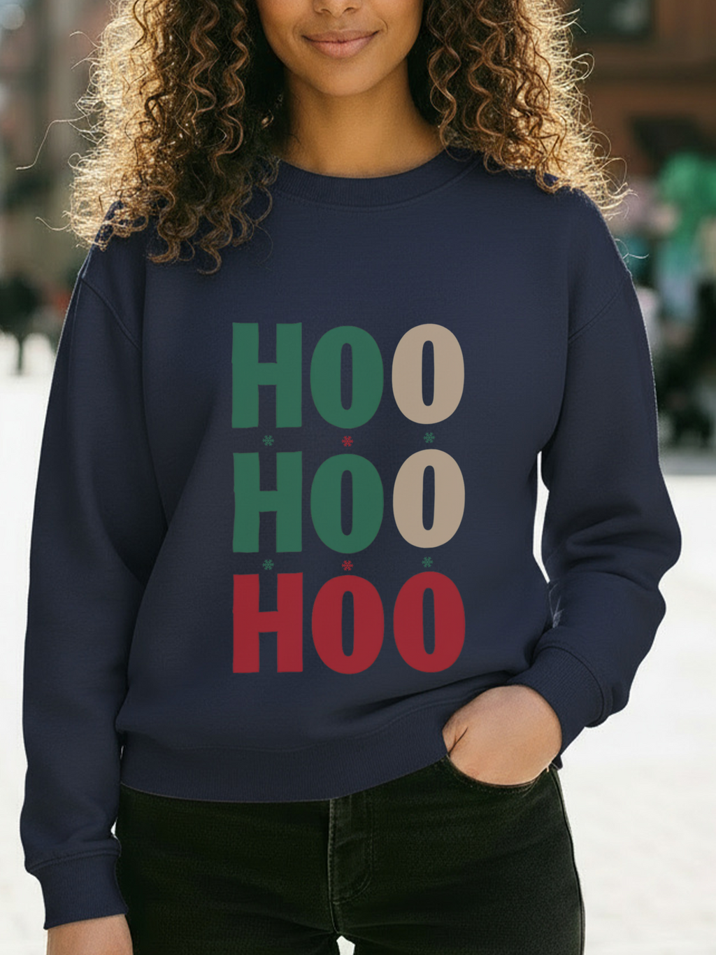 Ho Ho Ho Sweatshirt, Christmas Woman Crewneck, Xmas Sweater, Pink Girly Christmas, Happy Holiday Shirt, Christmas Woman Gift