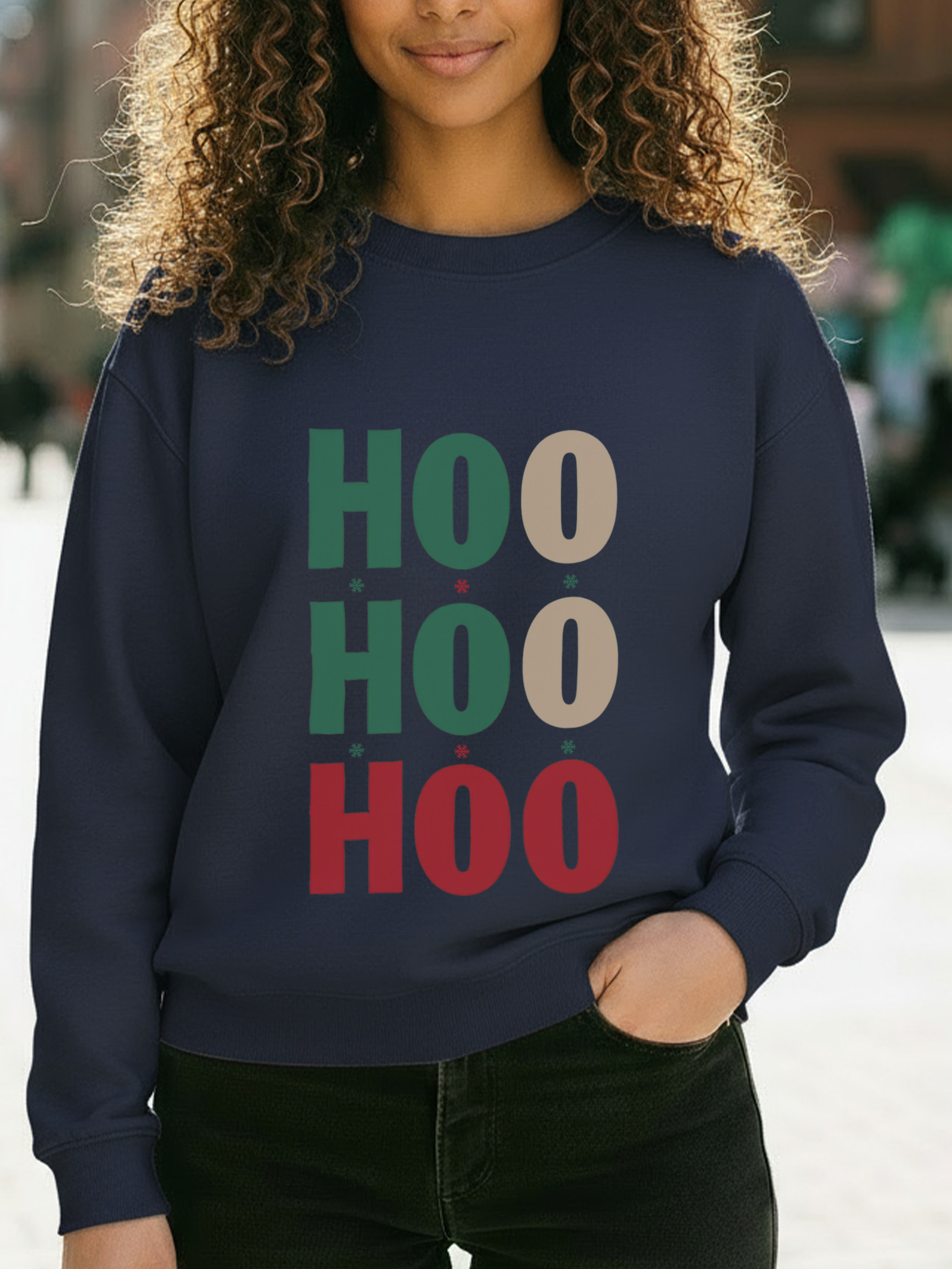 Ho Ho Ho Sweatshirt, Christmas Woman Crewneck, Xmas Sweater, Pink Girly Christmas, Happy Holiday Shirt, Christmas Woman Gift