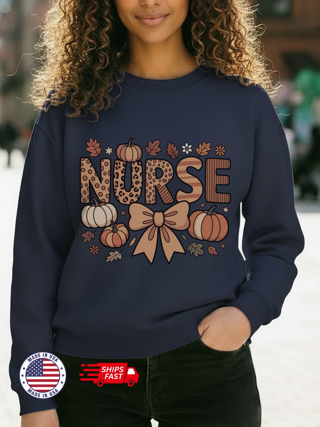 Fall Nurse Sweatshirt, Retro Nurse Coquette Bow Crewneck, Fall Nurse Sweater, Nurse Pumpkin Hoodie, Gift for Nurse