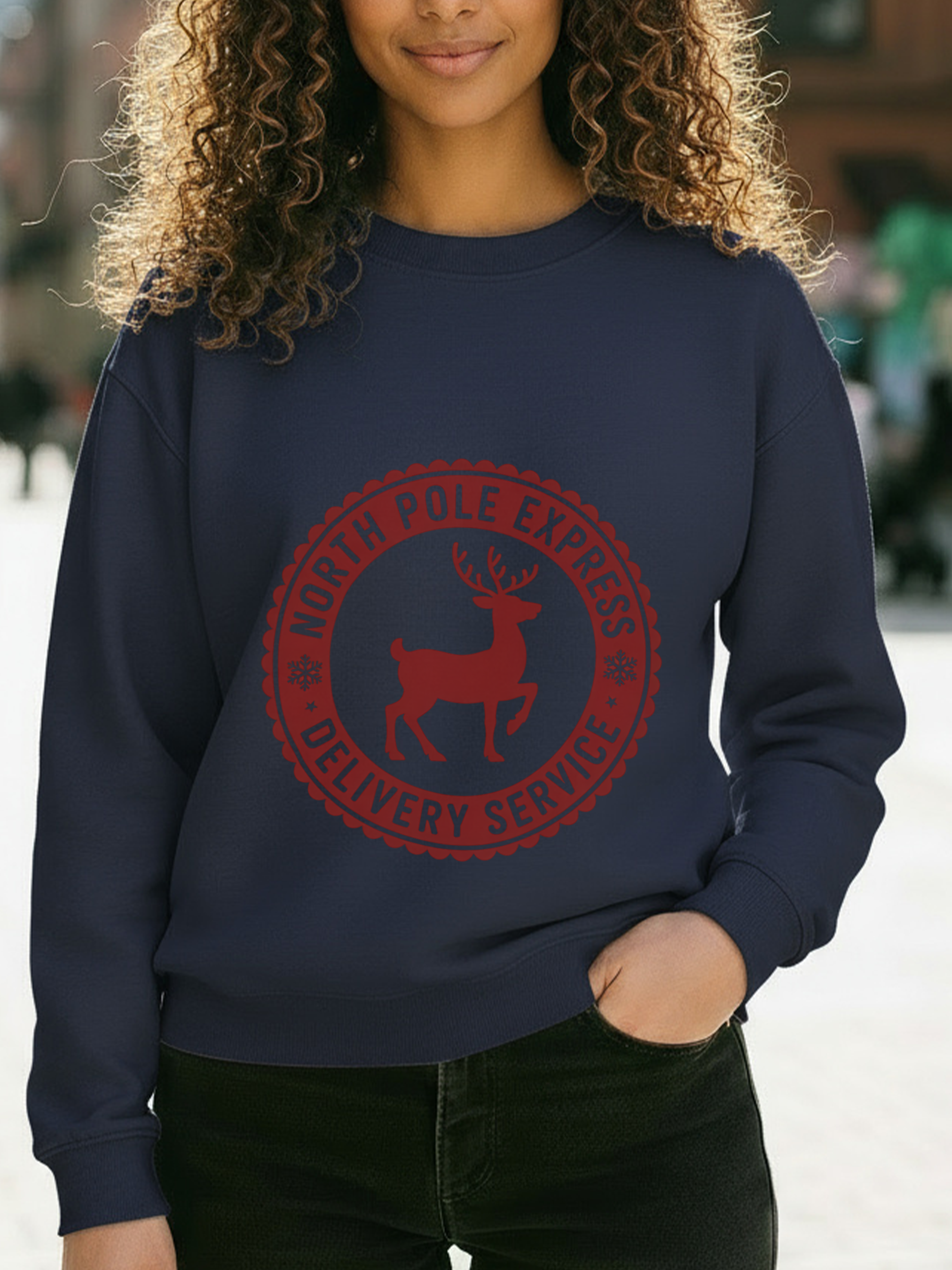 Polar Express Sweatshirt, Deer Christmas Crewneck, Funny Deer Xmas Outfit, Polar Express Gift, All Aboard Polar Express Shirt, Woman Christmas Gift, Holiday Woman Shirt