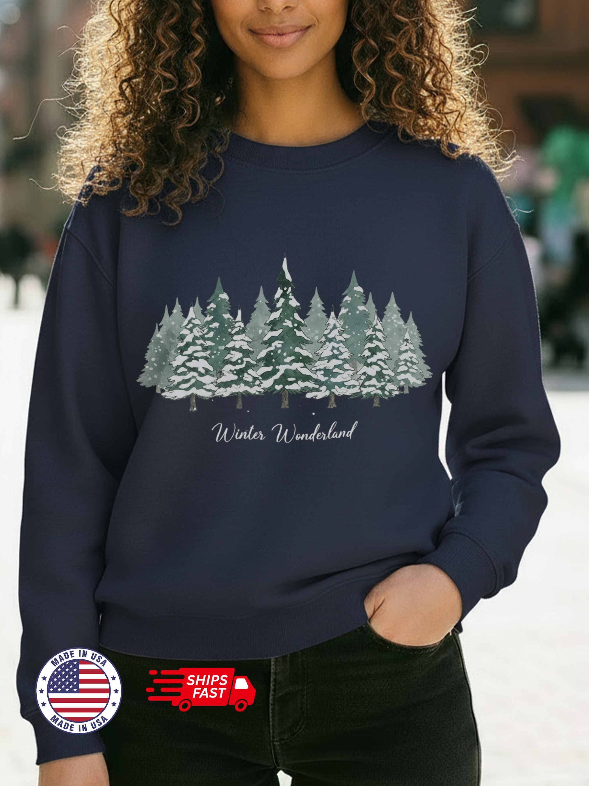 Winter Wonderland Sweatshirt, Christmas Tree Crewneck, Christmas Shirt For Women, Winter Gift, Family Winter Shirt, Winter Crew Shirt, Winter Lover Shirt