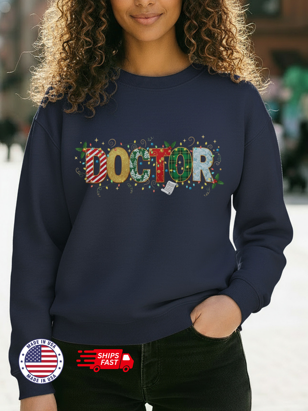 Christmas Doctor Sweatshirt, Merry Christmas Doctor Crewneck, Winter Doctor Sweater, Doctors Gift, Gift for Doctor