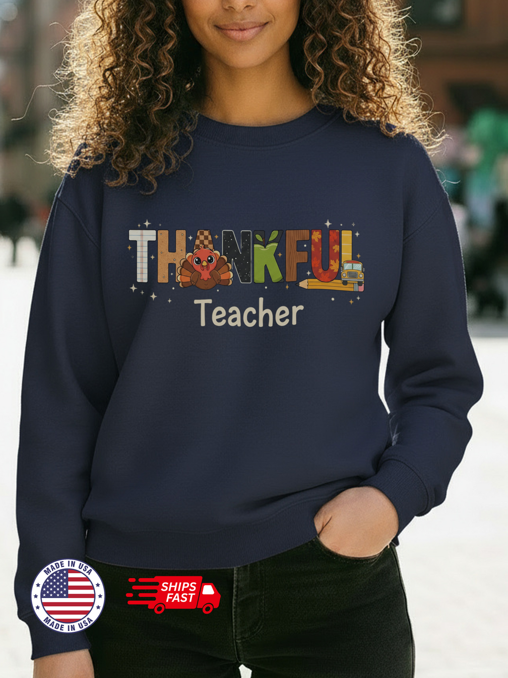 Thankful Teacher Sweatshirt, Turkey Teacher Crewneck, Thanksgiving Teacher Shirt, Kindergarten Teacher Sweatshirt, First Grade Teacher Shirt, Teacher Gift