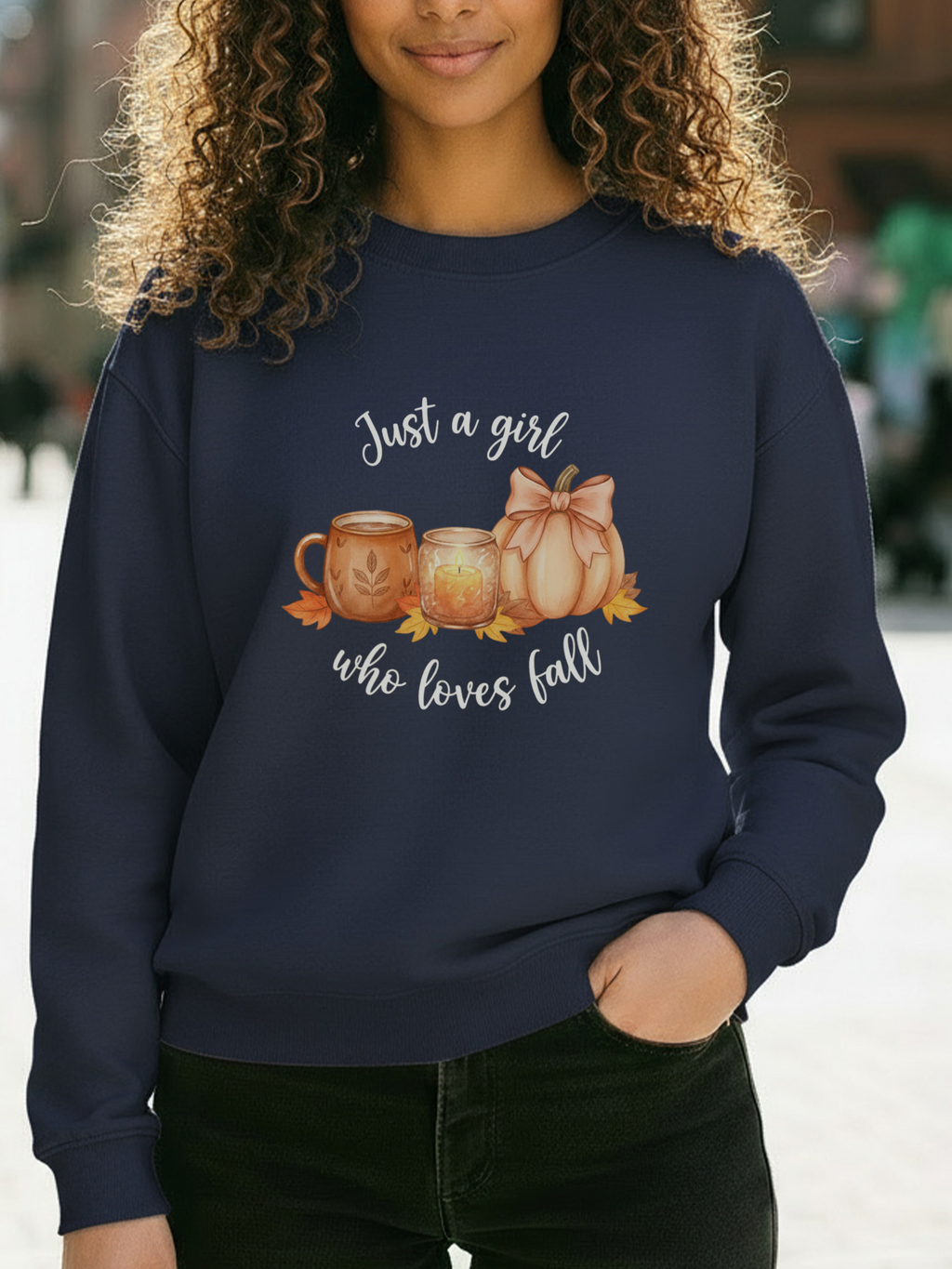 Just a Girl Who Loves Fall Sweatshirt, Fall Woman Sweater,Cozy Pumpkin Crewneck, Cozy Season Shirt,Fall Gift, Fall Season Sweater, Fall Woman Shirt,Pumpkin Shirt