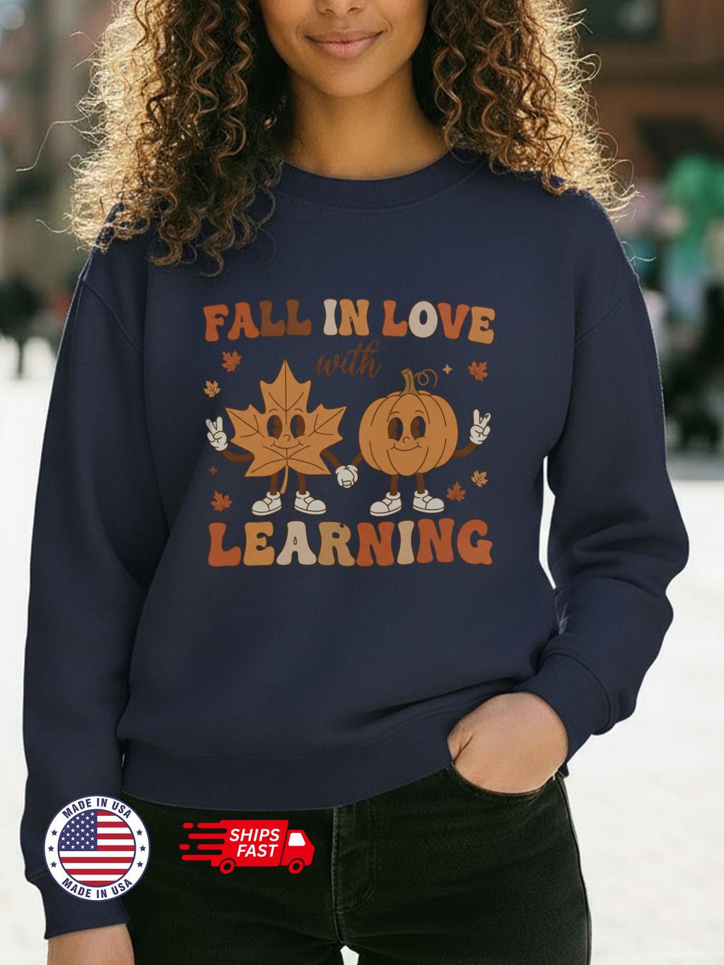 Groovy Teacher Sweatshirt, Teacher Fall Crewneck, Fall In Love With Learning Teacher Sweater, Trick or Teach Teacher, Thanksgiving Teacher Shirt