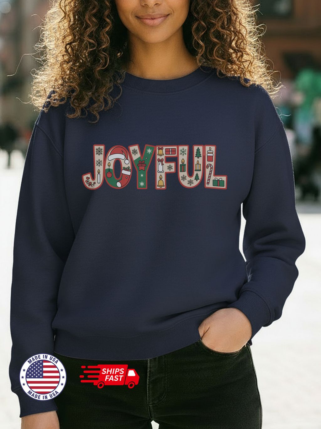 Christmas Joyful Sweatshirt, Holiday Spirit Crewneck, Christmas Season Sweater, Family Christmas Sweater, Christmas Shirt For Her, Cozy Winter Gift,Christmas Drinks Shirt,Spirits Sweatshirt