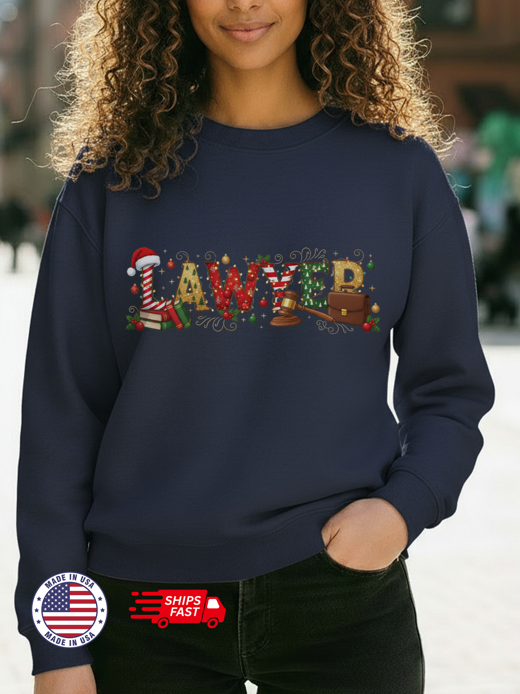 Christmas Lawyer Sweatshirt, Merry Christmas Lawyer Crewneck, Festive Lawyer Sweater, Lawyer Festive Hoodie, Gift for Lawyer