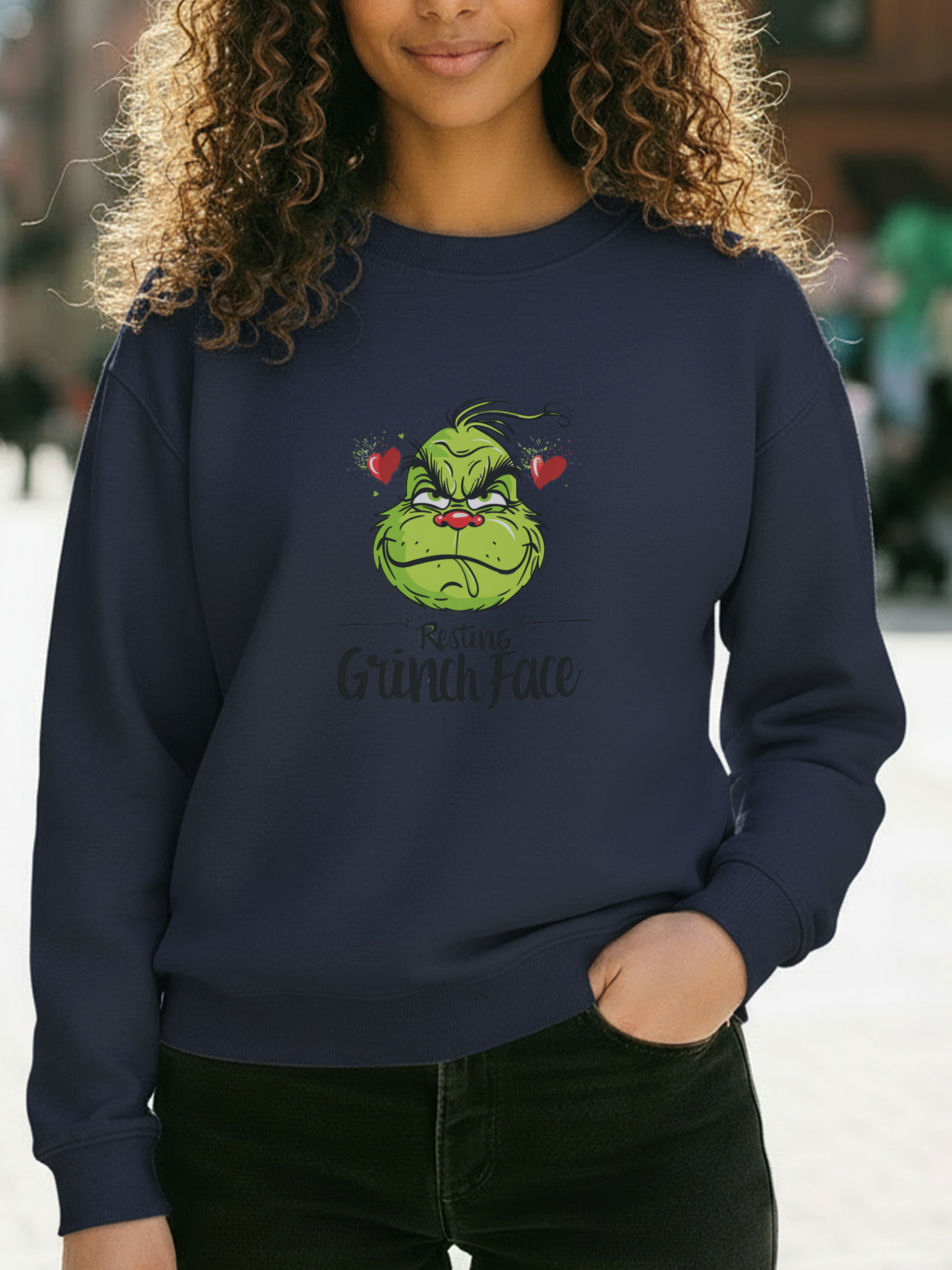 Resting Grinch Face Sweatshirt, Grinch Face Crewneck, Grinchmas Sweater, Christmas Funny Grinch Sweatshirt, Christmas Grinch Shirt Ew People Shirt