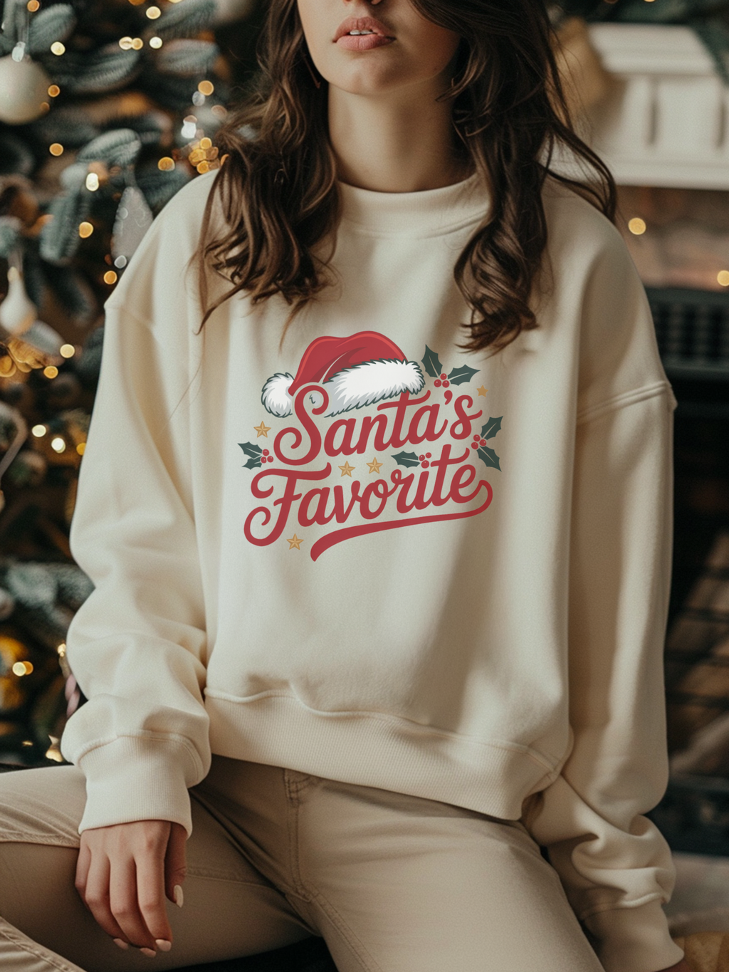 Santas Favorite Christmas Sweatshirt, Womens Christmas Shirt, Girly Christmas Gift, Funny Christmas Shirt, Festive Holiday Gift, Woman Holiday Sweater