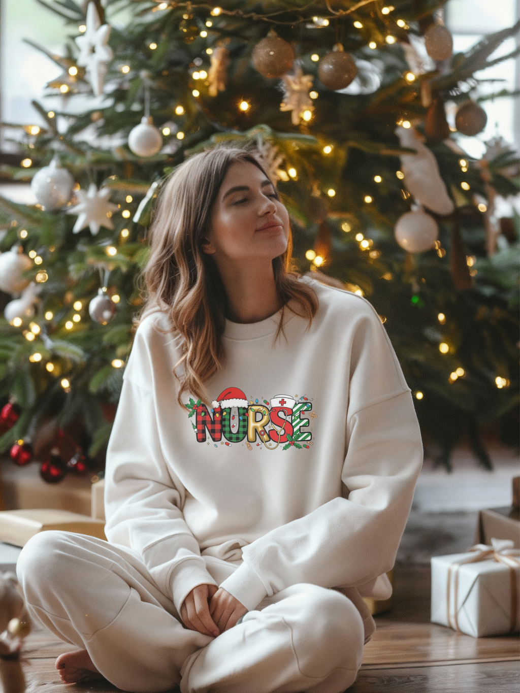 Christmas Nurse Sweatshirt, Merry Christmas Nurse Crewneck, Festive Nurse Sweater, Nurse Festive Hoodie, Gift for Nurse