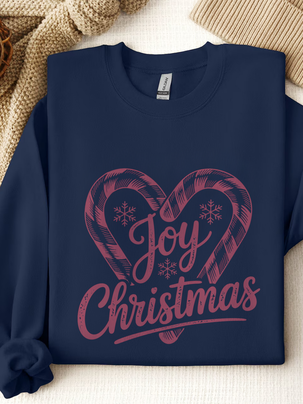 Joy Christmas Sweatshirt, Candy Cane Christmas Sweater, Joy To The World Crewneck, Cute Xmas Crewneck for Women,  Holiday Joyful Shirt